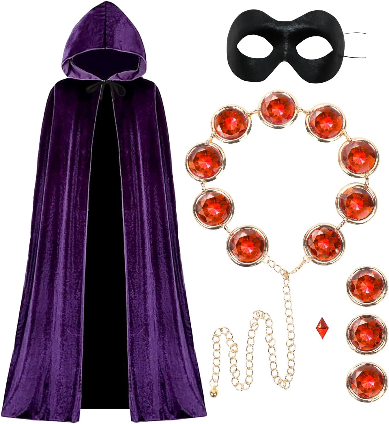 Halloween Womens Cosplay costume Purple Cape Cloak