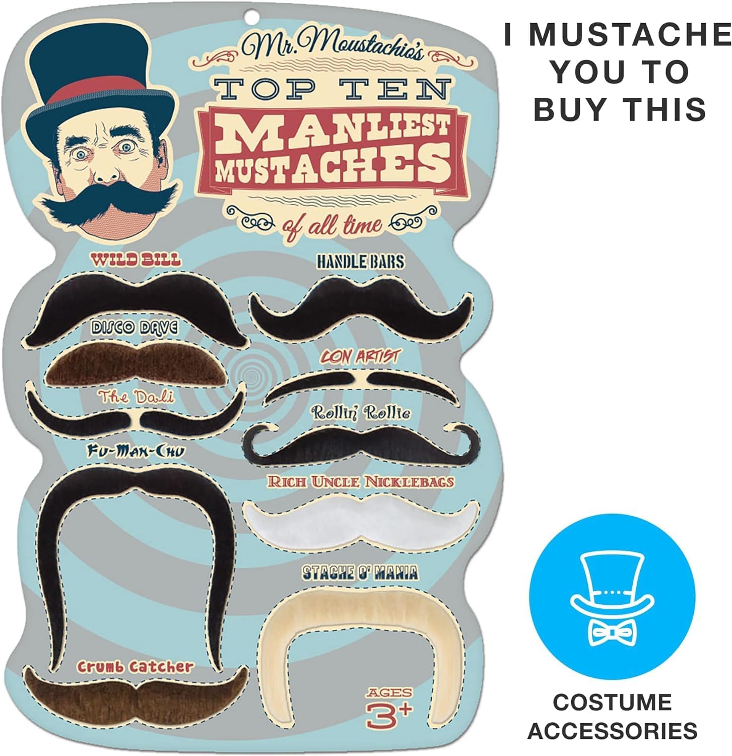 10 Face Mustaches The Perfect Assortment for Halloween costumes