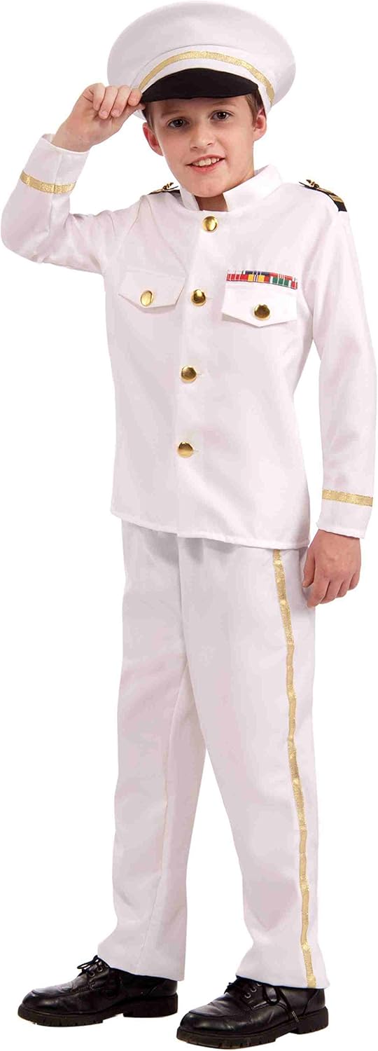 Perfect Navy Admiral Costume Perfect For Boys Medium US