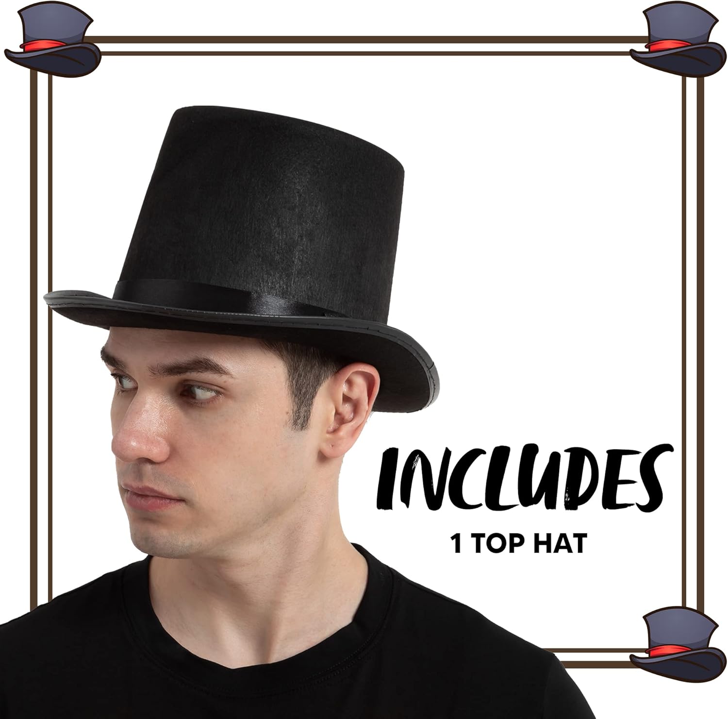 Elevate Your Style Spooktacular Black Top Hat for Men