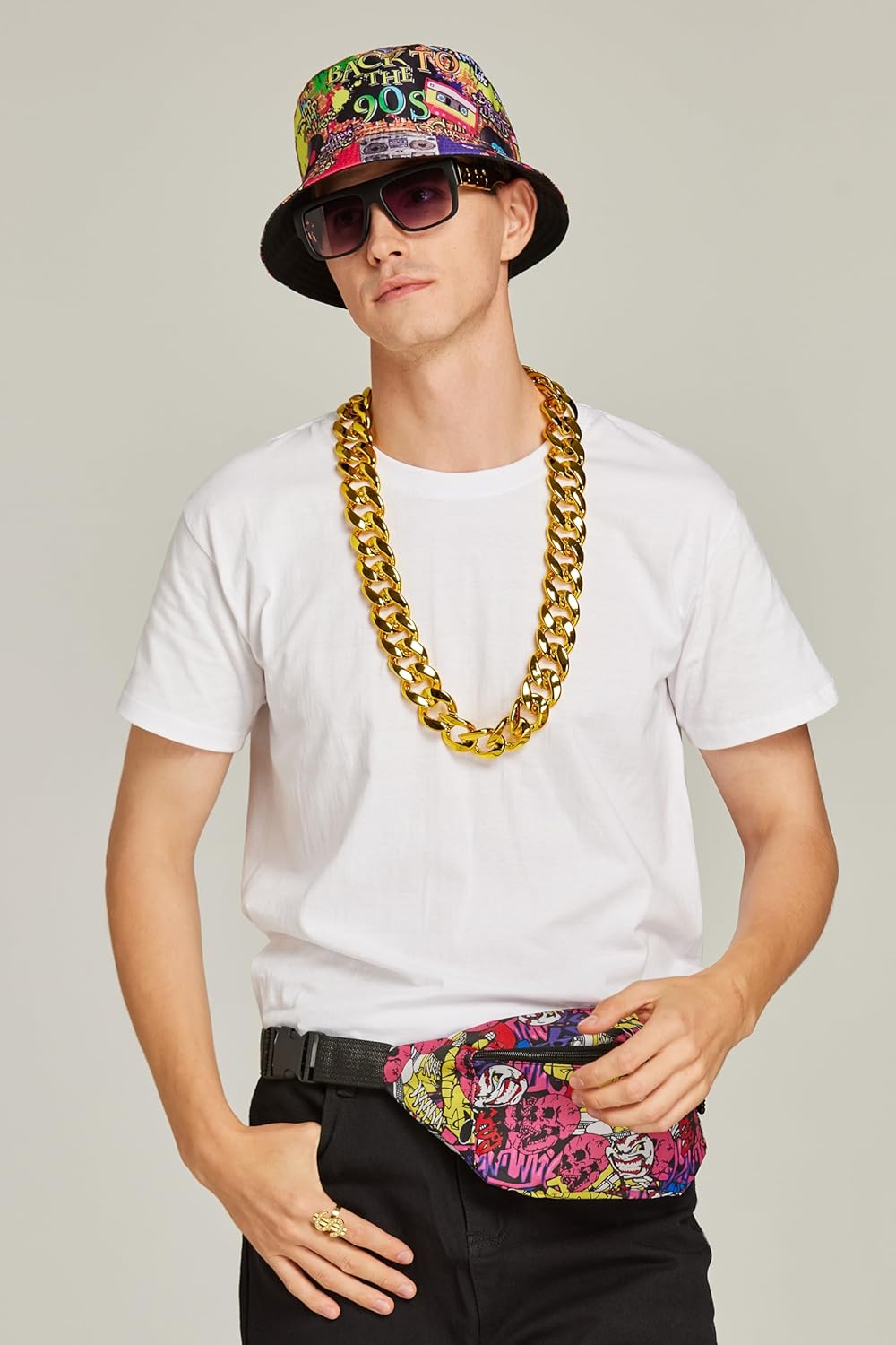 Gionforsy 80s90s Hip Hop Costume Kit for Rappers