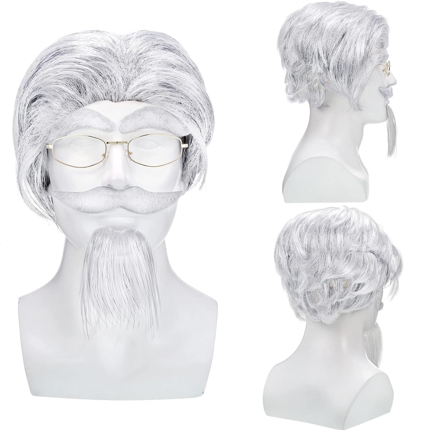 Quick-ship Grandpa Old Man Wig Set for Perfect Grandpa Look