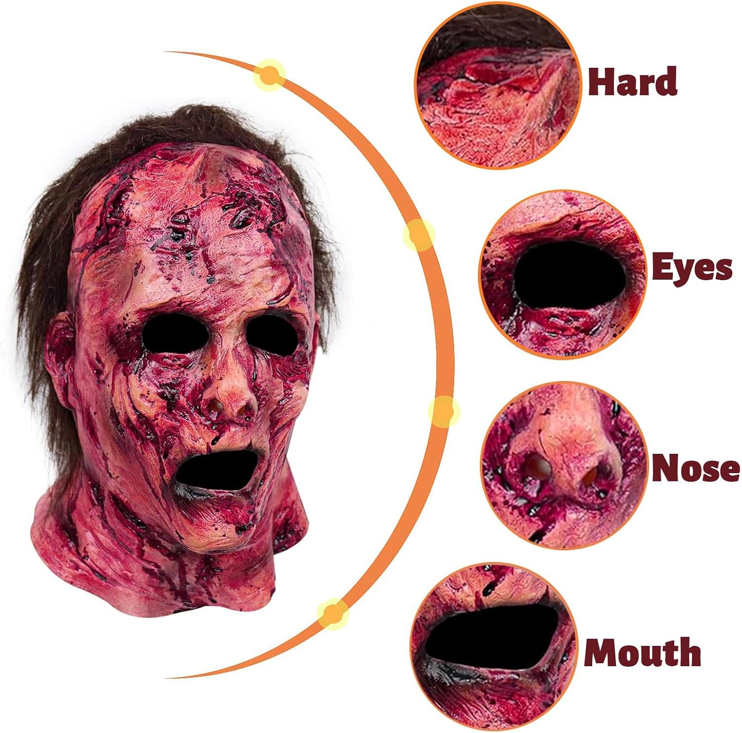 terrifying realistic red character mask