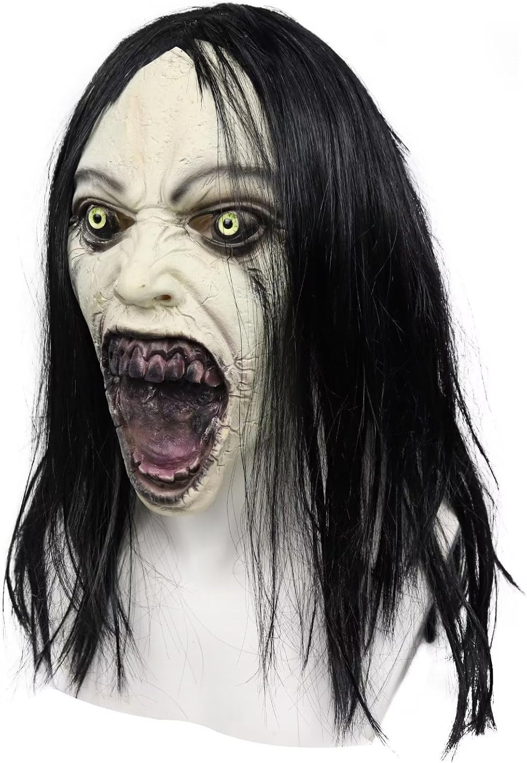 Horror Mask Womens Latex Cepyotic Demon Wigs