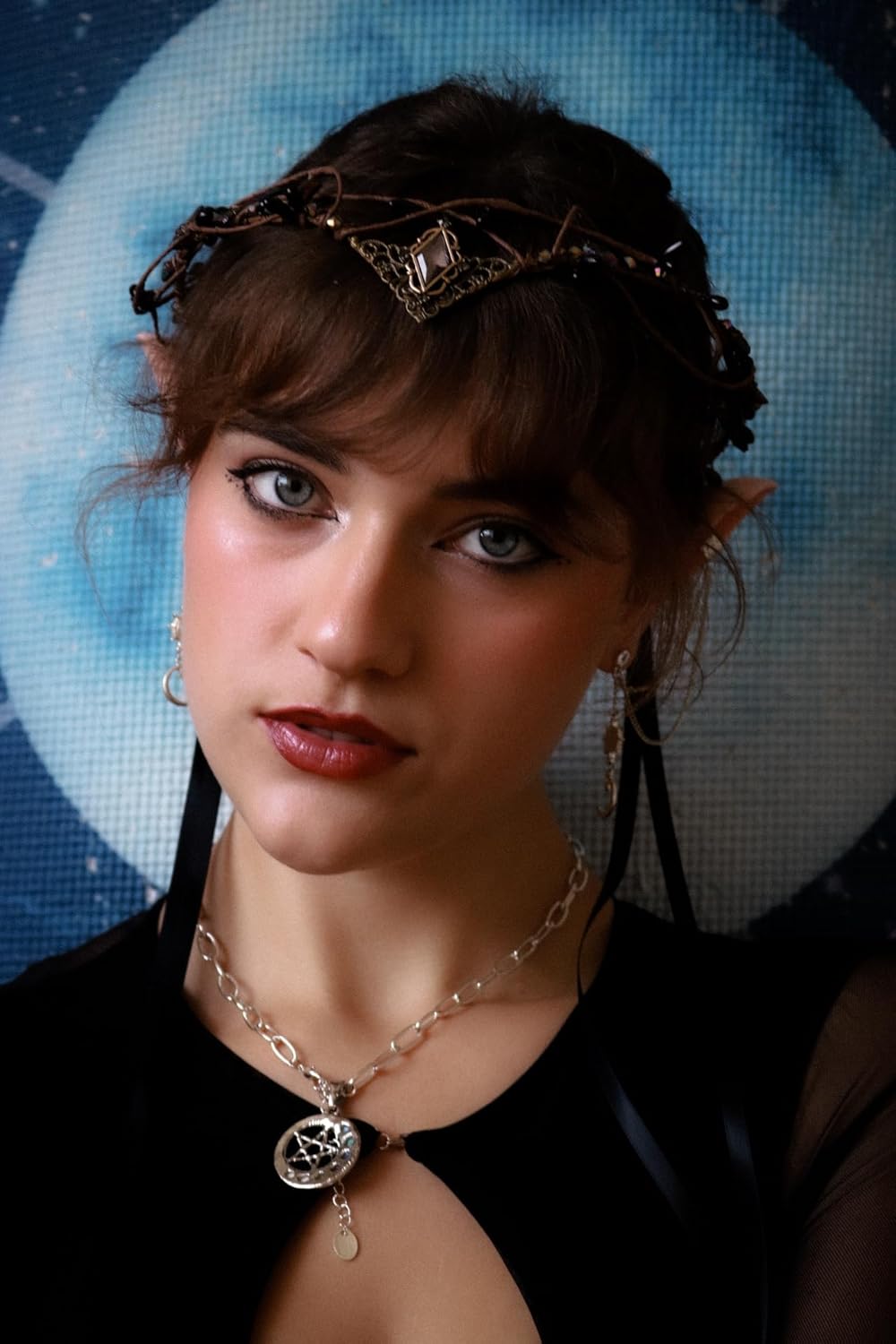 Dazzling Crystal Crown - Viking Headband with Elegant Design for Halloween Cosplay