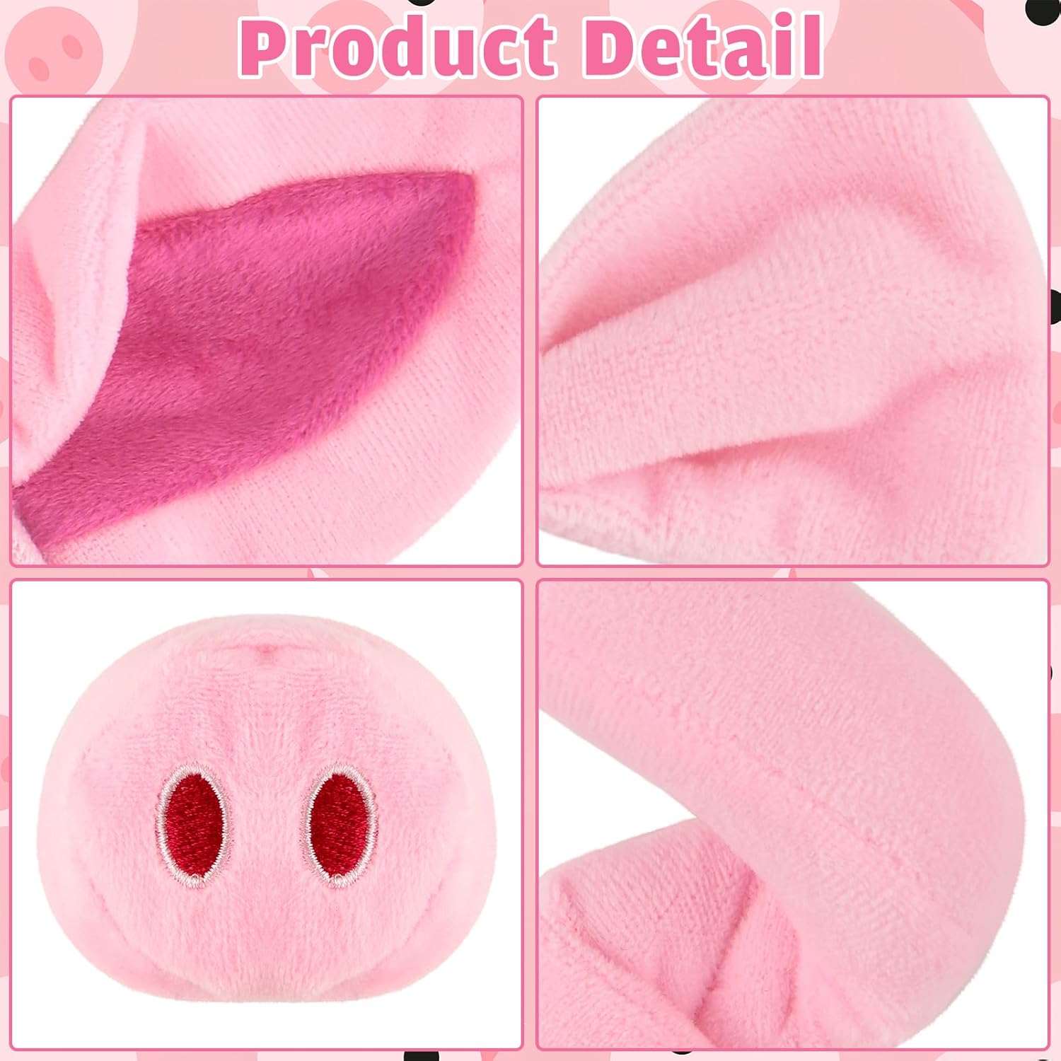 Mototo 4-Piece Fluffy Pink Pig Accessories Set
