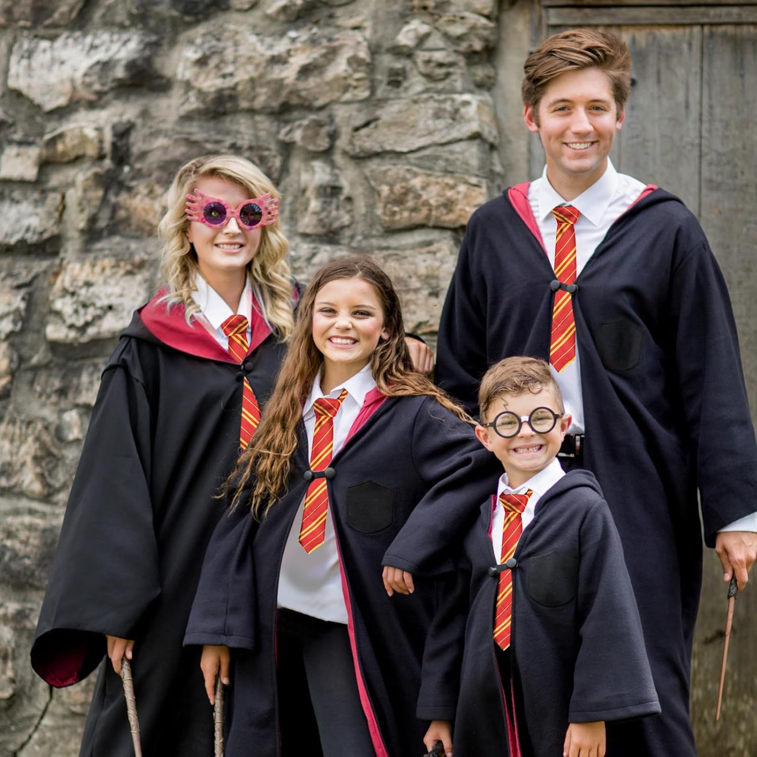 Halloween Wizard Tie Classical Tie with Glasses Costume Set