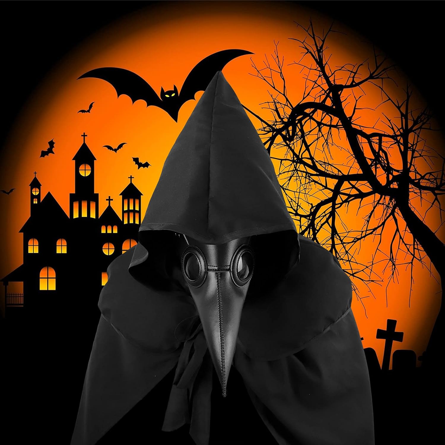 NC Halloween Plague Doctor Mask Steampunk Costume Set