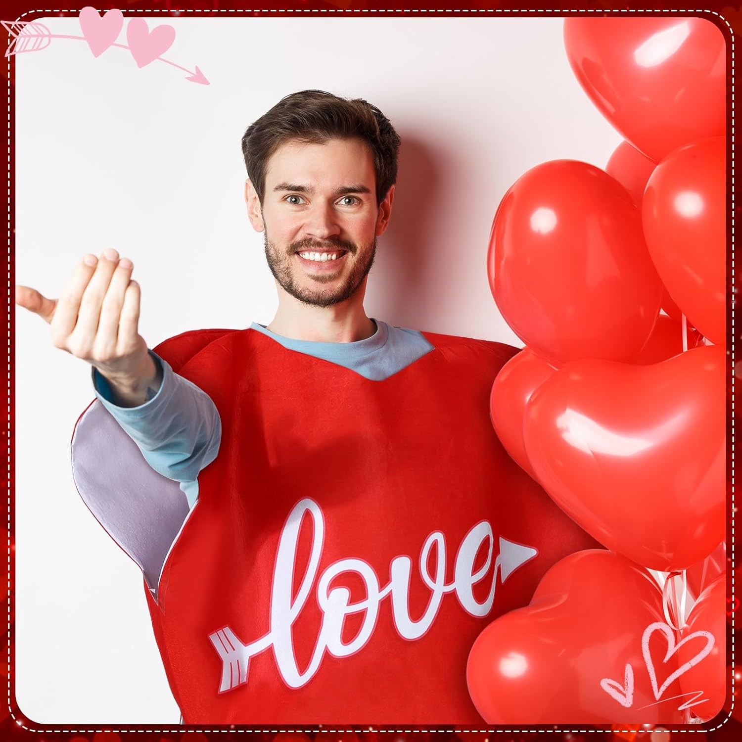 Xtinmee Red Heart Costume The Perfect for Cosplay and Special Occasions