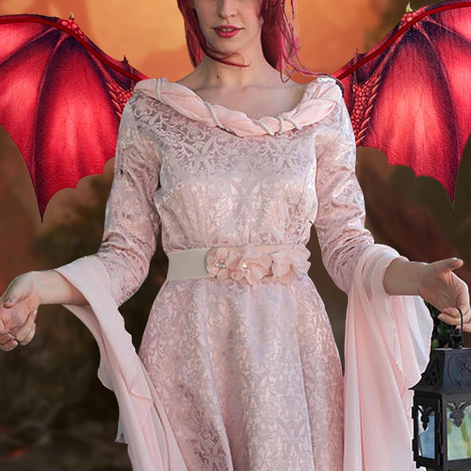 Trurendi Halloween Dragon Wings Costume 2-Piece Set Non-Woven Design