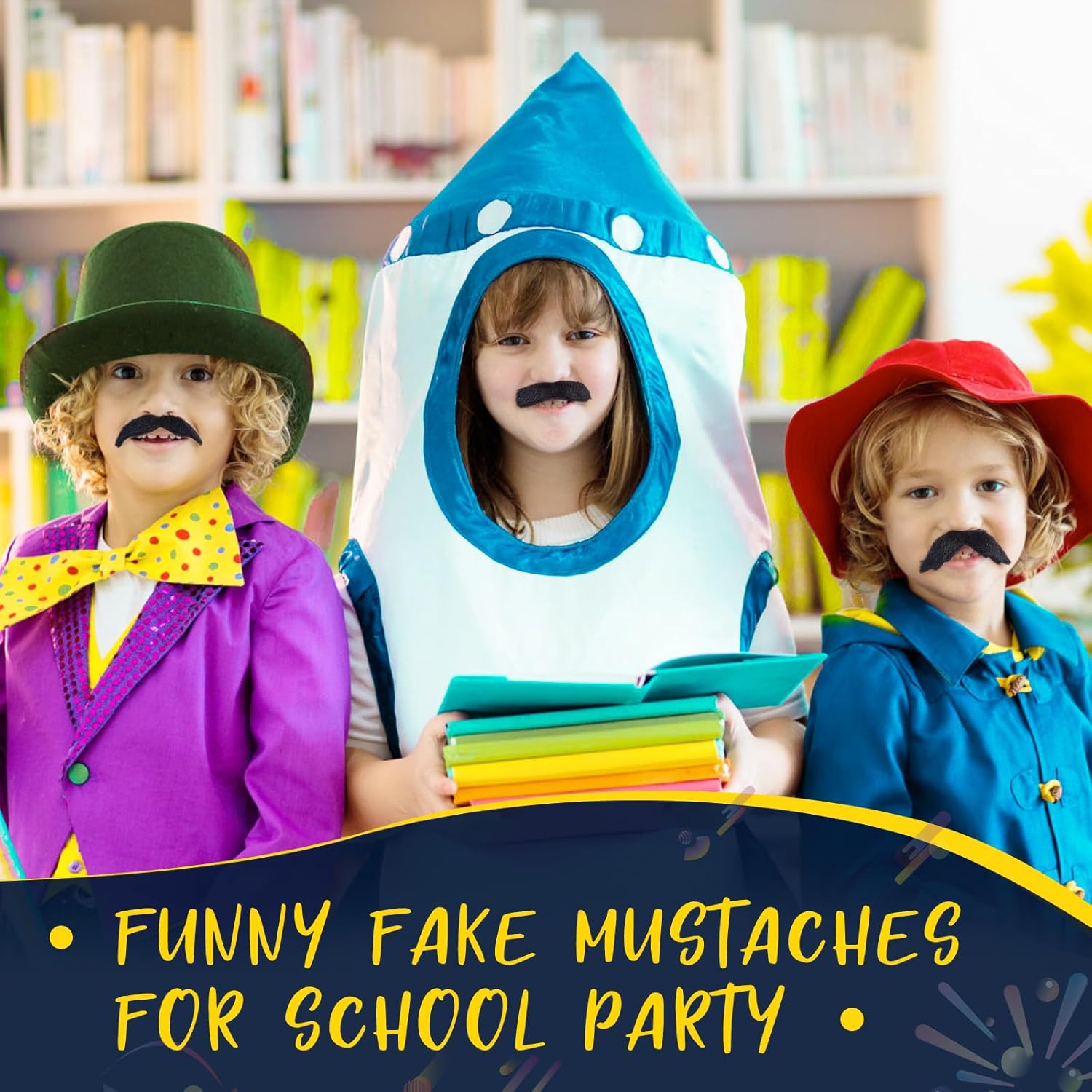 48 Piece Fake Mustaches Make for Halloween
