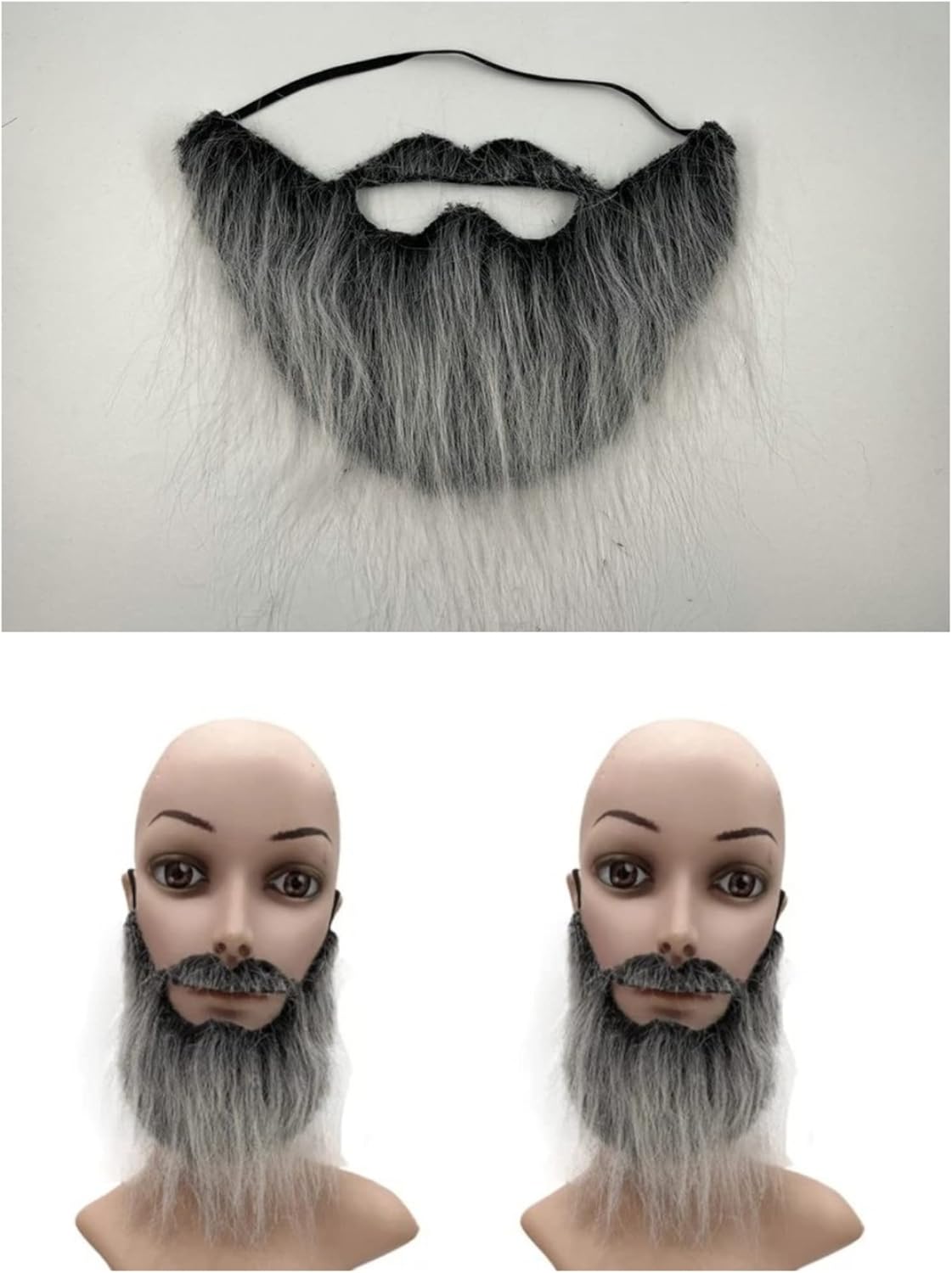 Funny Costume Party Fake Beard Moustache Set Halloween Christmas Disguise Toy Black Grey