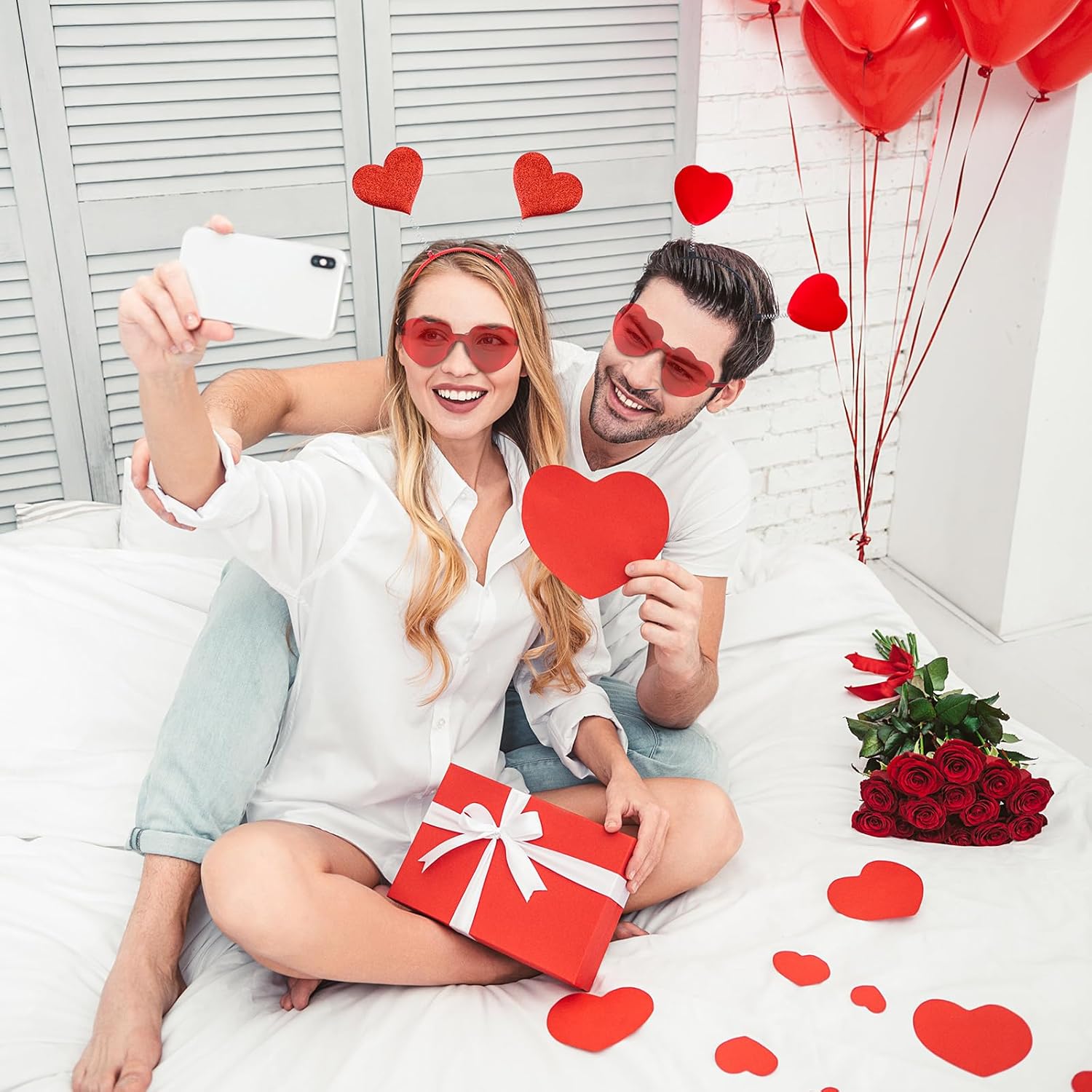 Valentines Day Heart sunglasses headbands set