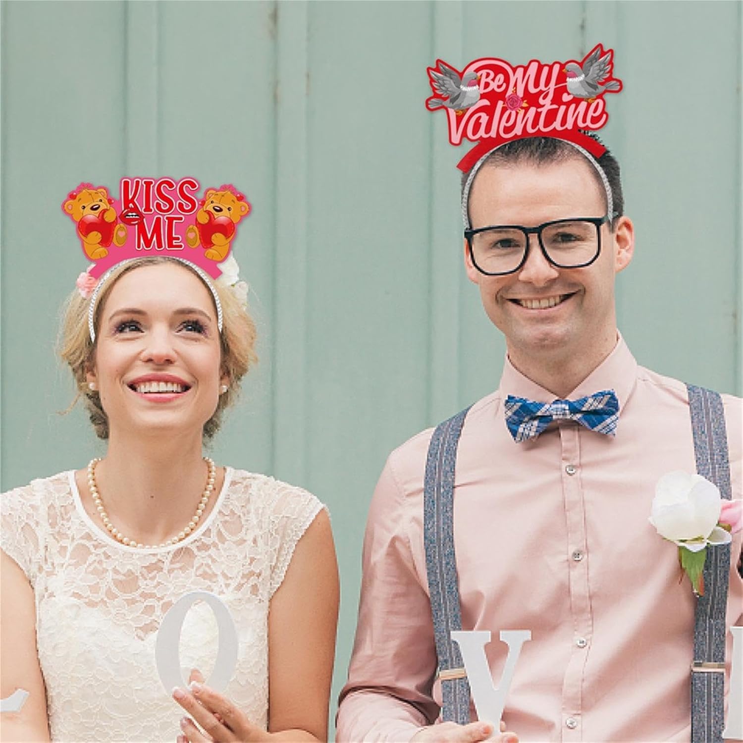 Comelodiant 6PCS Valentines Day Headbands - Perfect for Parties More