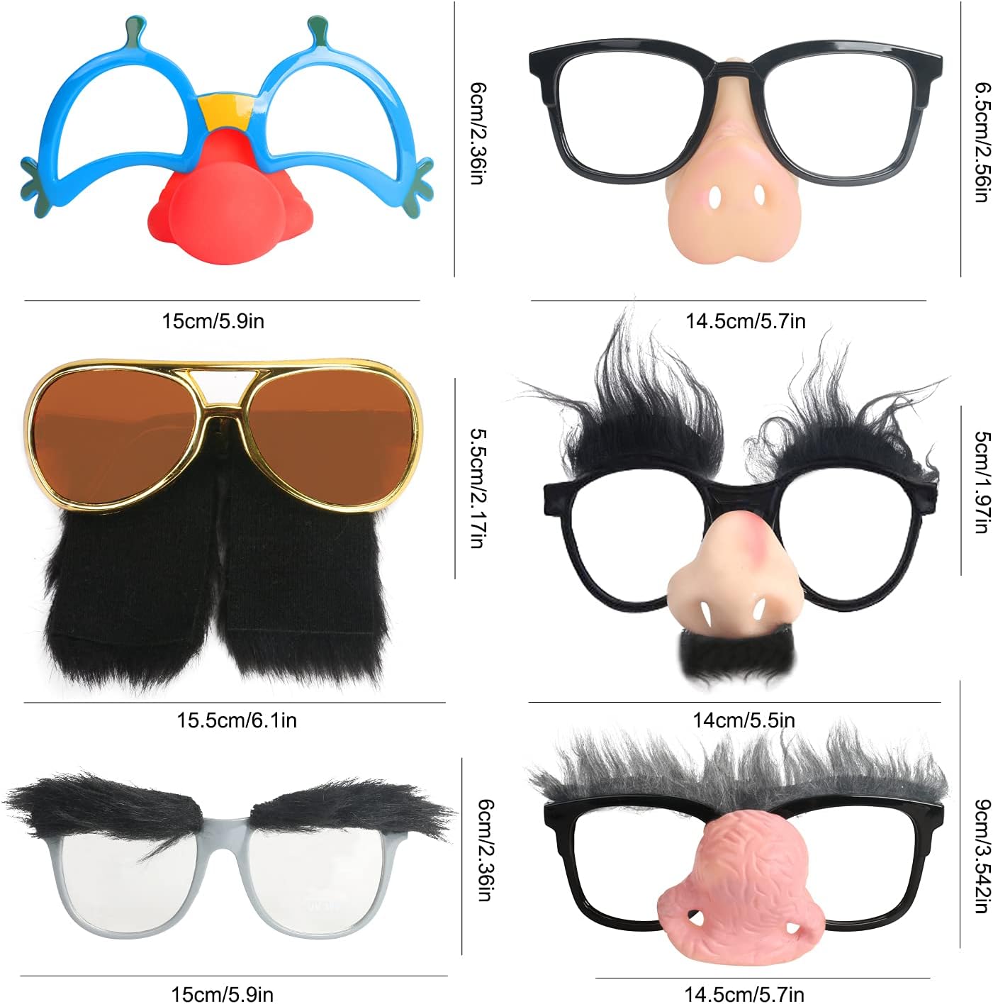 6-Piece Halloween Glasses - Perfect for Fests Cosplays