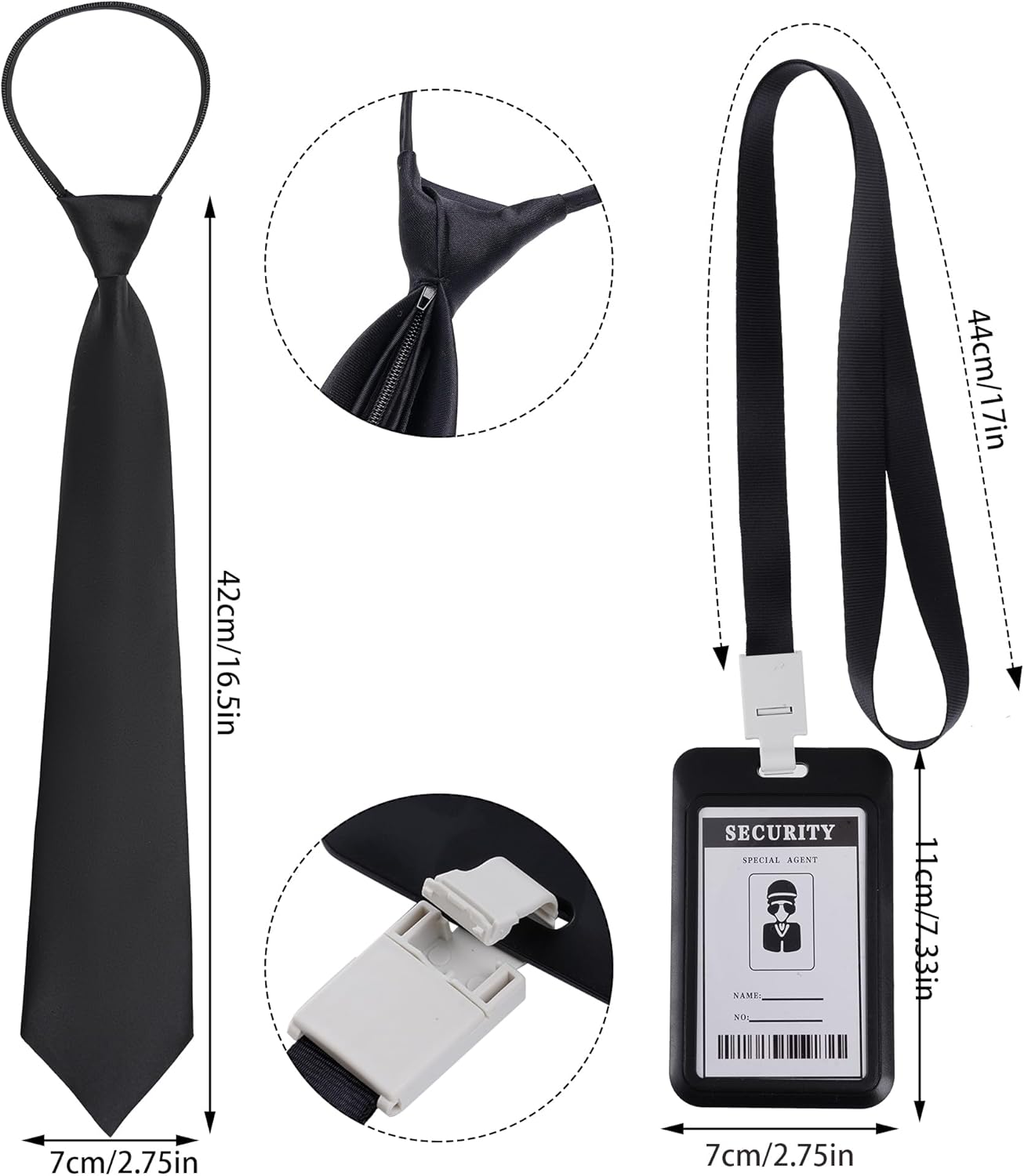 16-Piece Agent Costume Set for Halloween More