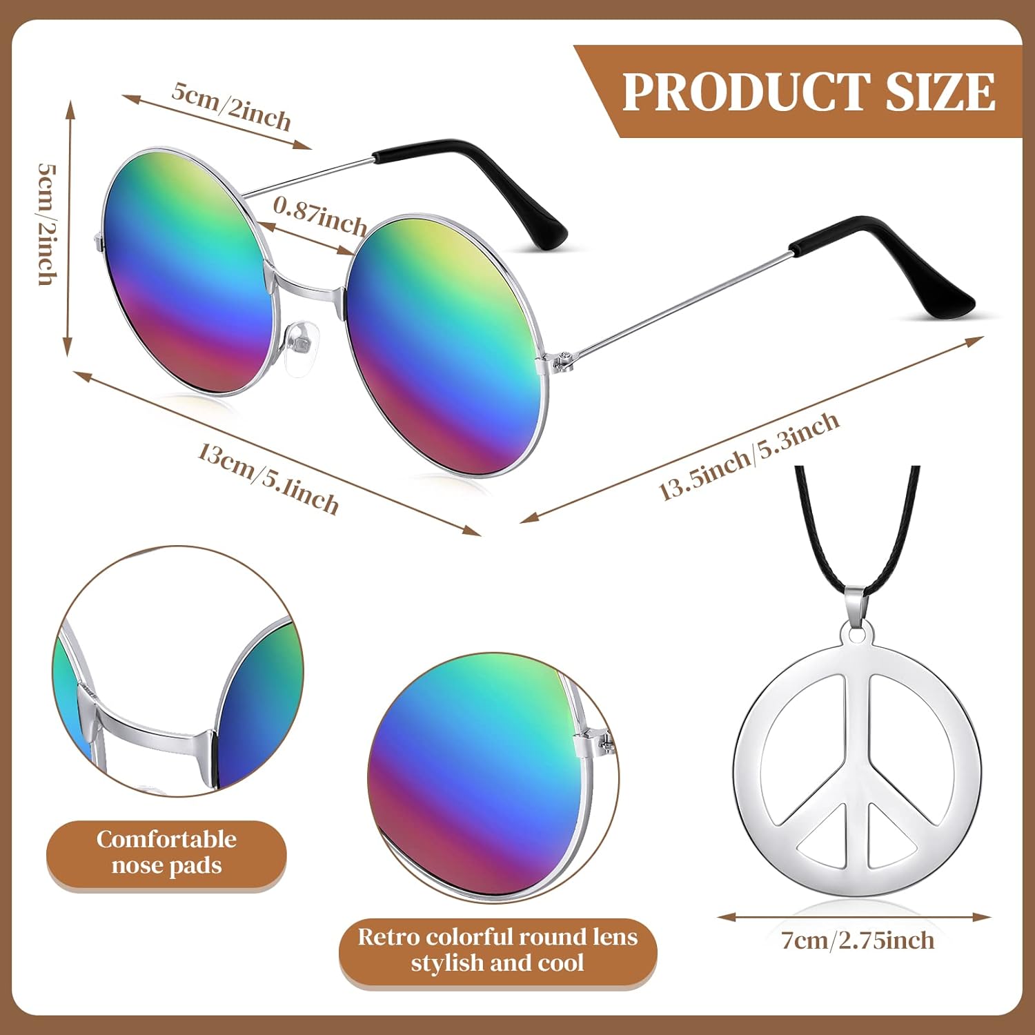 Frienda 70s Hippie Accessories 3-Piece Set