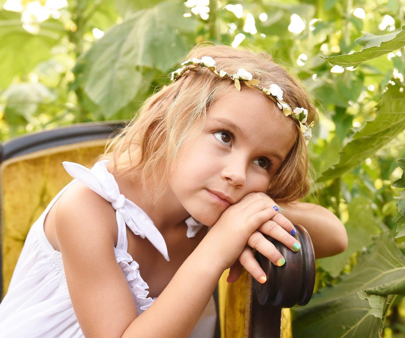 Floral Crown Headband DDazzling Ivory Gold