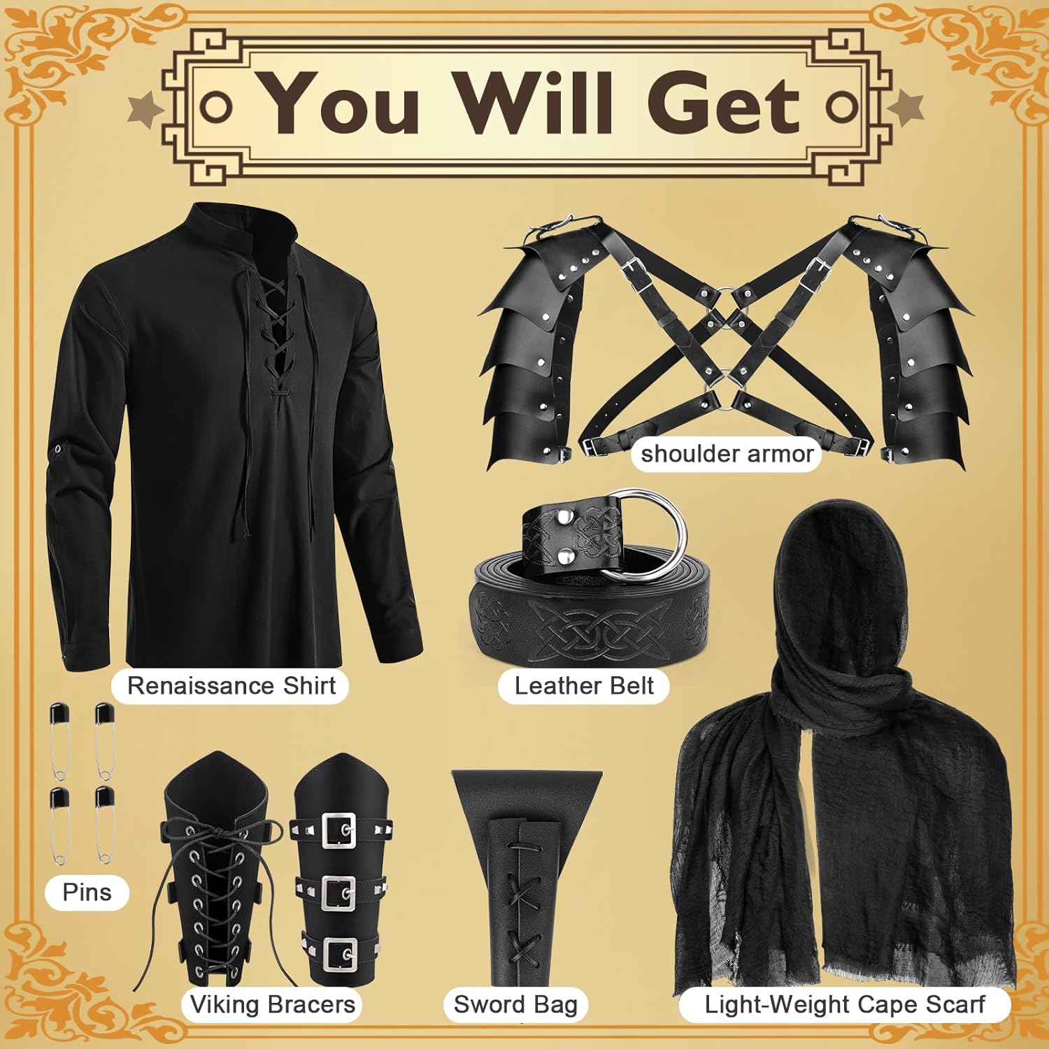Mens Medieval Pirate Set Armor Reconstruction