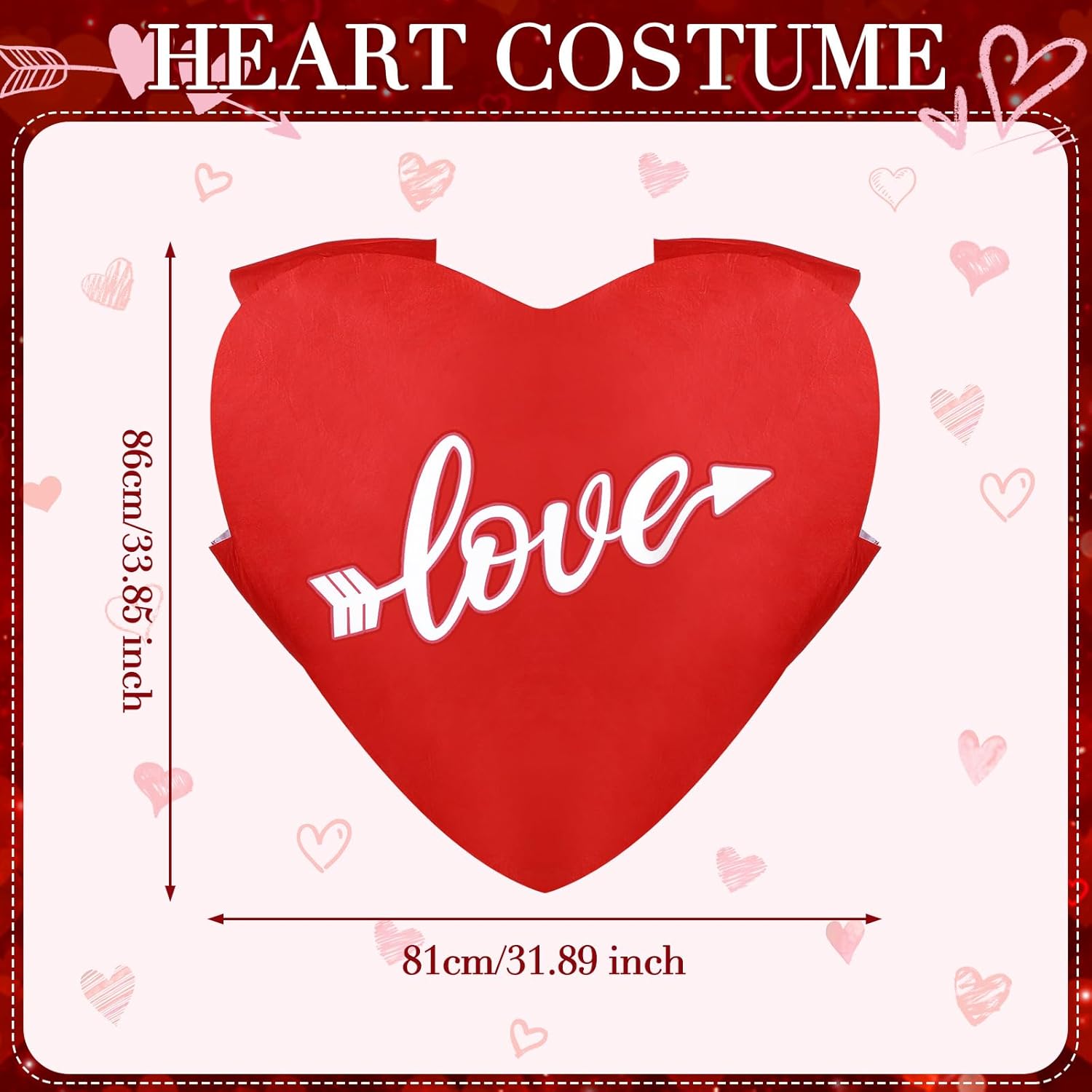Xtinmee Red Heart Costume The Perfect for Cosplay and Special Occasions