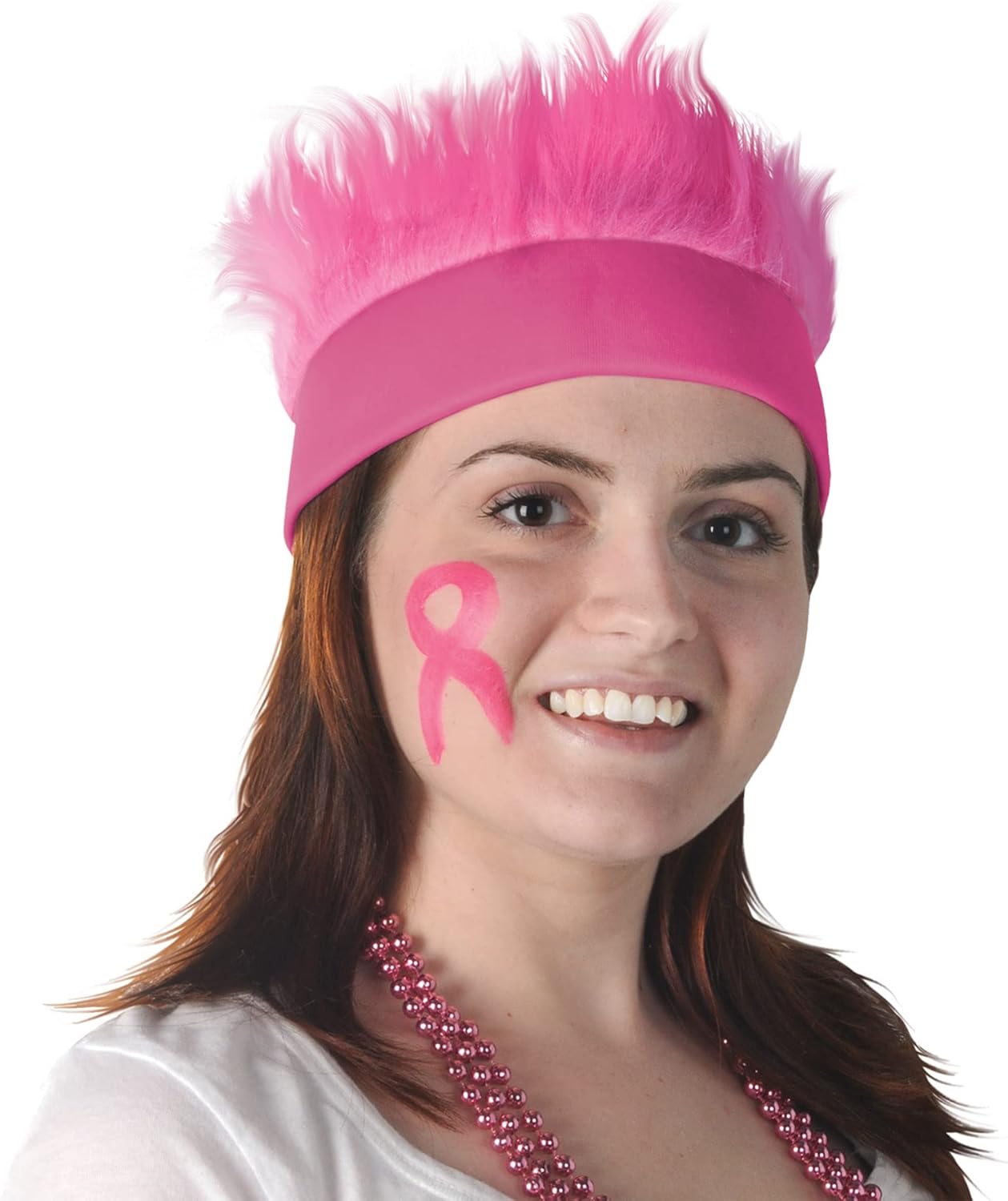 Beistle Pink Hairy Headband For Breast Cancer Awareness