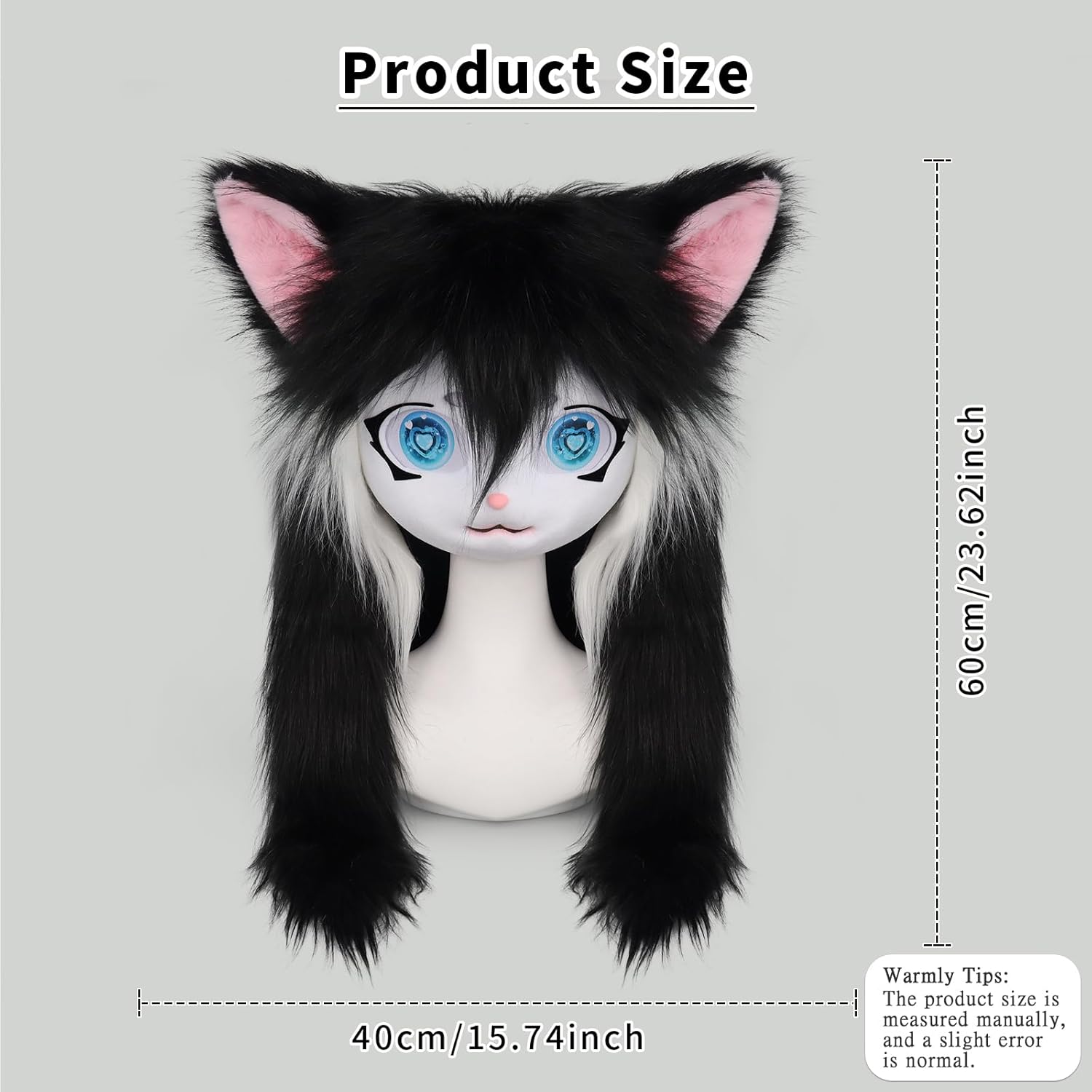 SMILETERNITY Animal Head Cat Fursuit Cut Mask Costume prop