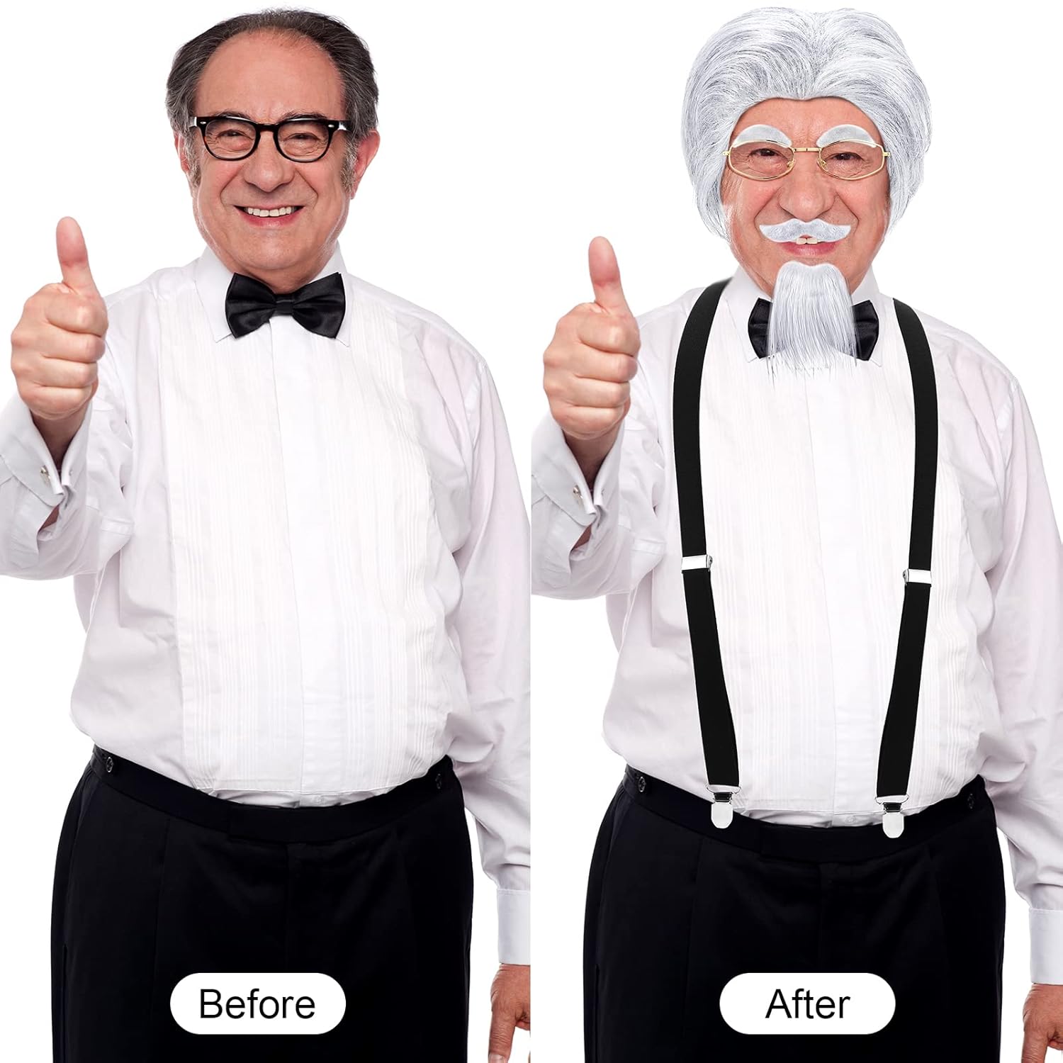 Quick-ship Grandpa Old Man Wig Set for Perfect Grandpa Look