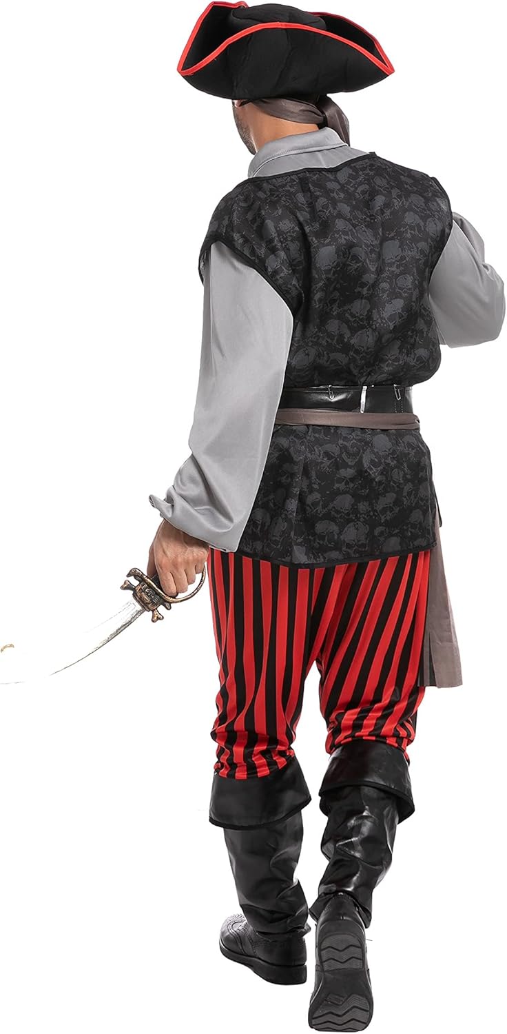 Spooktacular Men Pirate Costume Set Adult Role-played Adventure