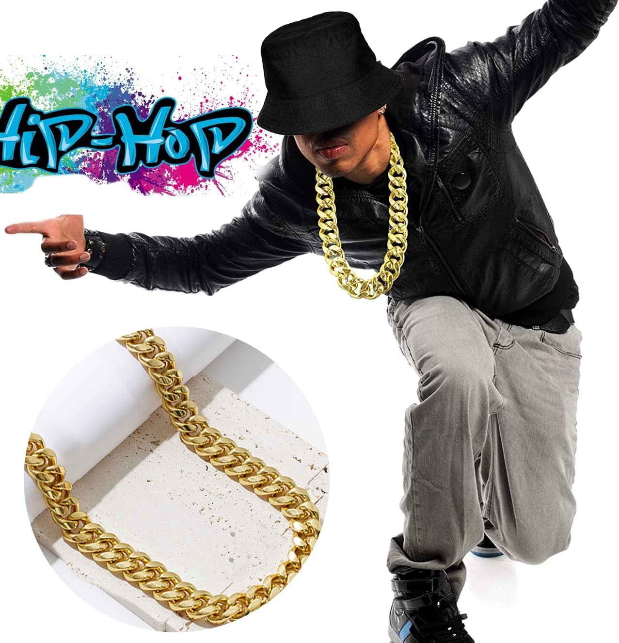 GIFIKOI 80s90s Rap Costume Kit