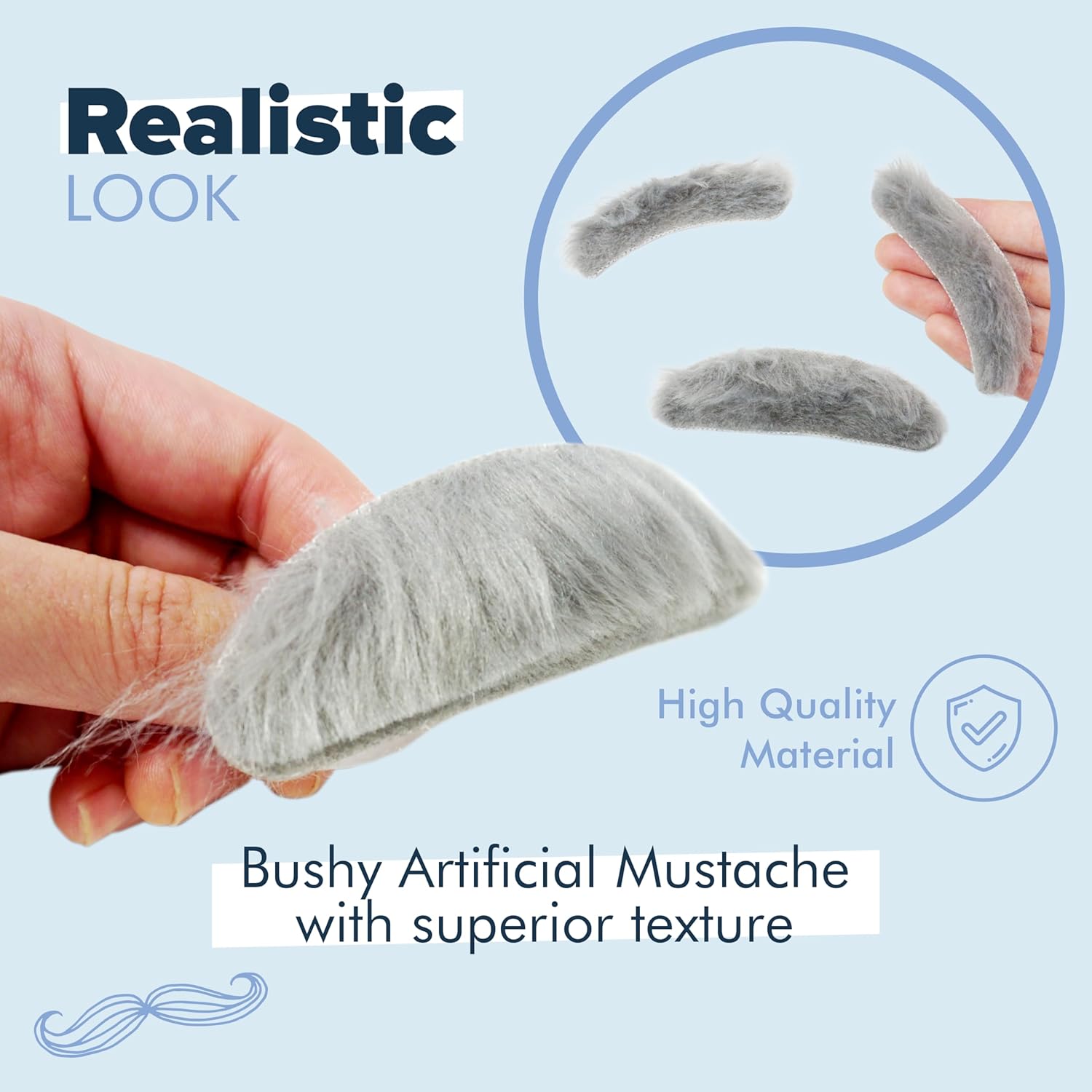 Fake Mustache for Kids Halloween and Grandpa Costumes