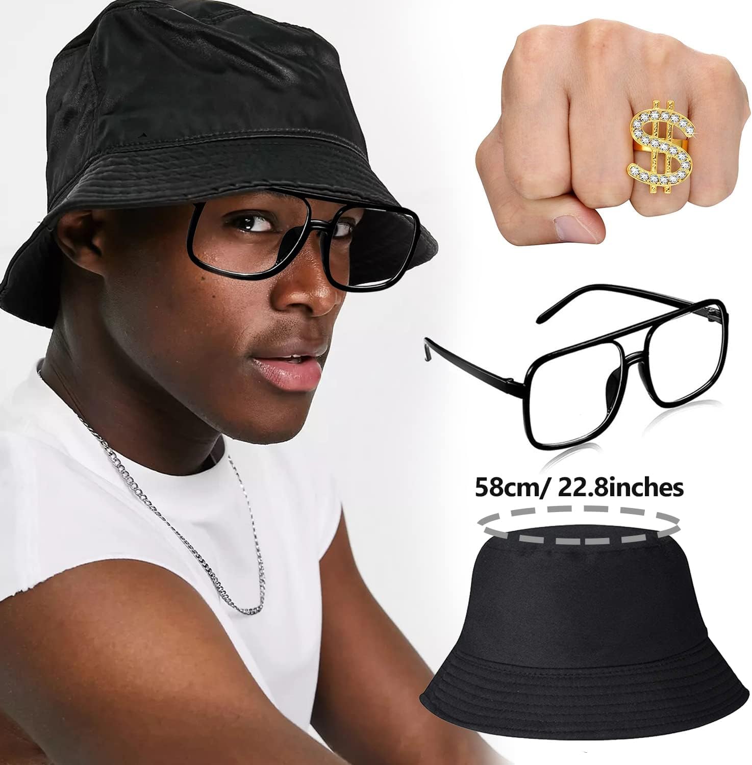 80s Hip Hop Rapper lynx Accessories Set Perfect for Costumes Fashion