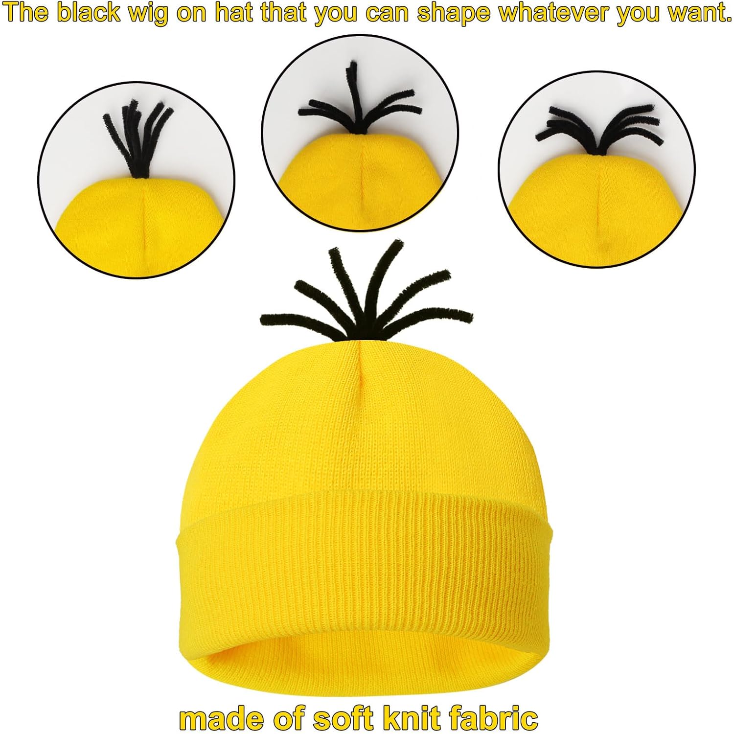 Halloween Set for Adults Funny Look Yellow BeanieGogglesGlovesSuspenders
