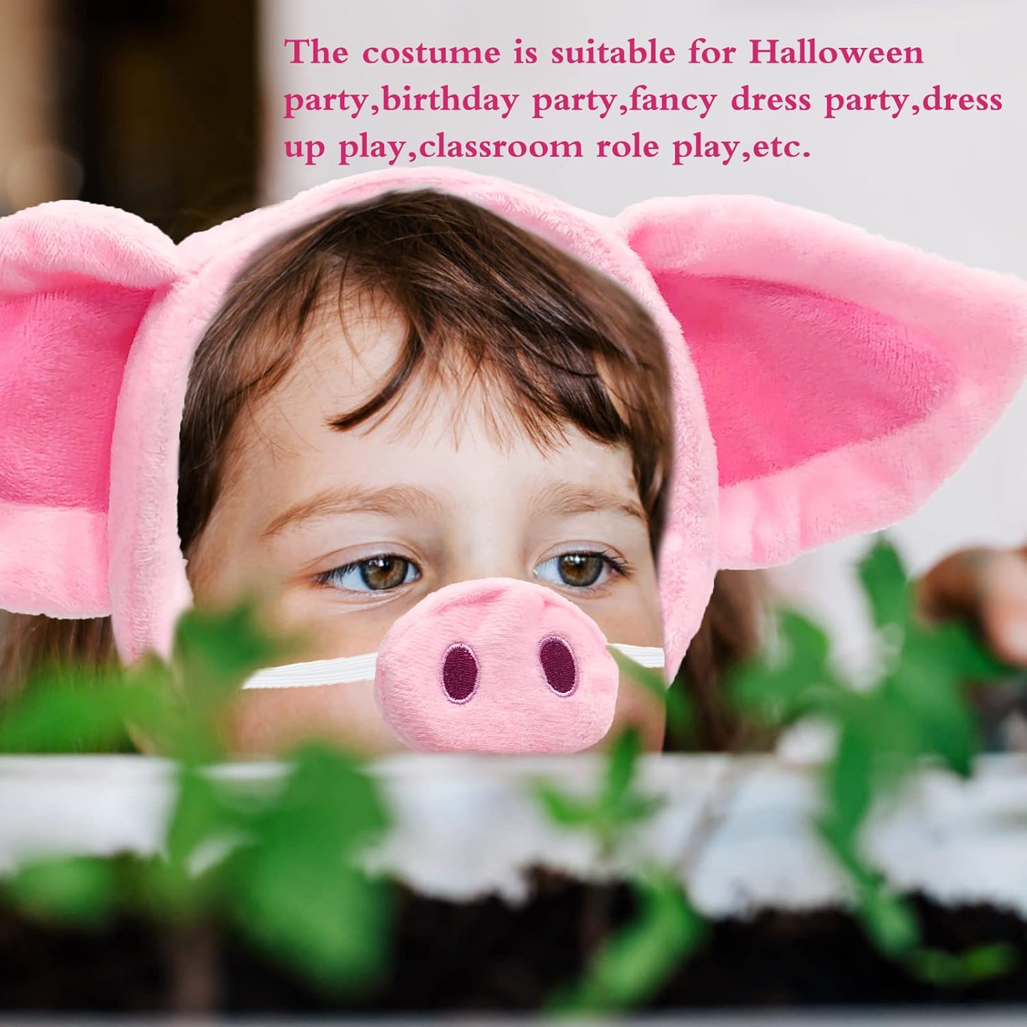 Bvrbaory Pink Pig Costume Set Perfect for Kids Halloween Party