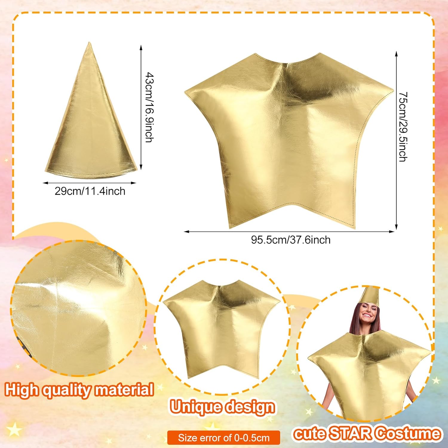 Jenaai Gold Star Nativity Costume for Women Adults