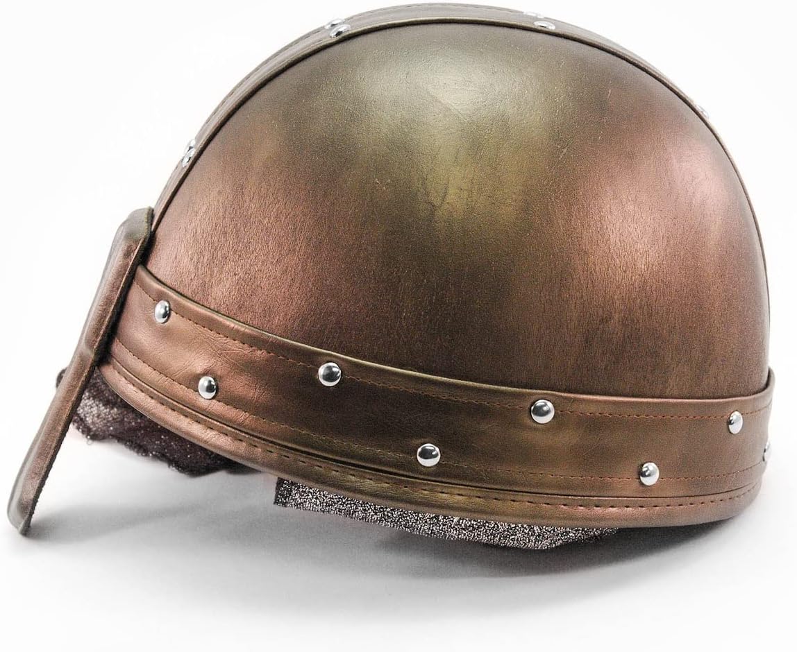 Knight Helmet Hat - Metallic Finish with Chain Metal Drones