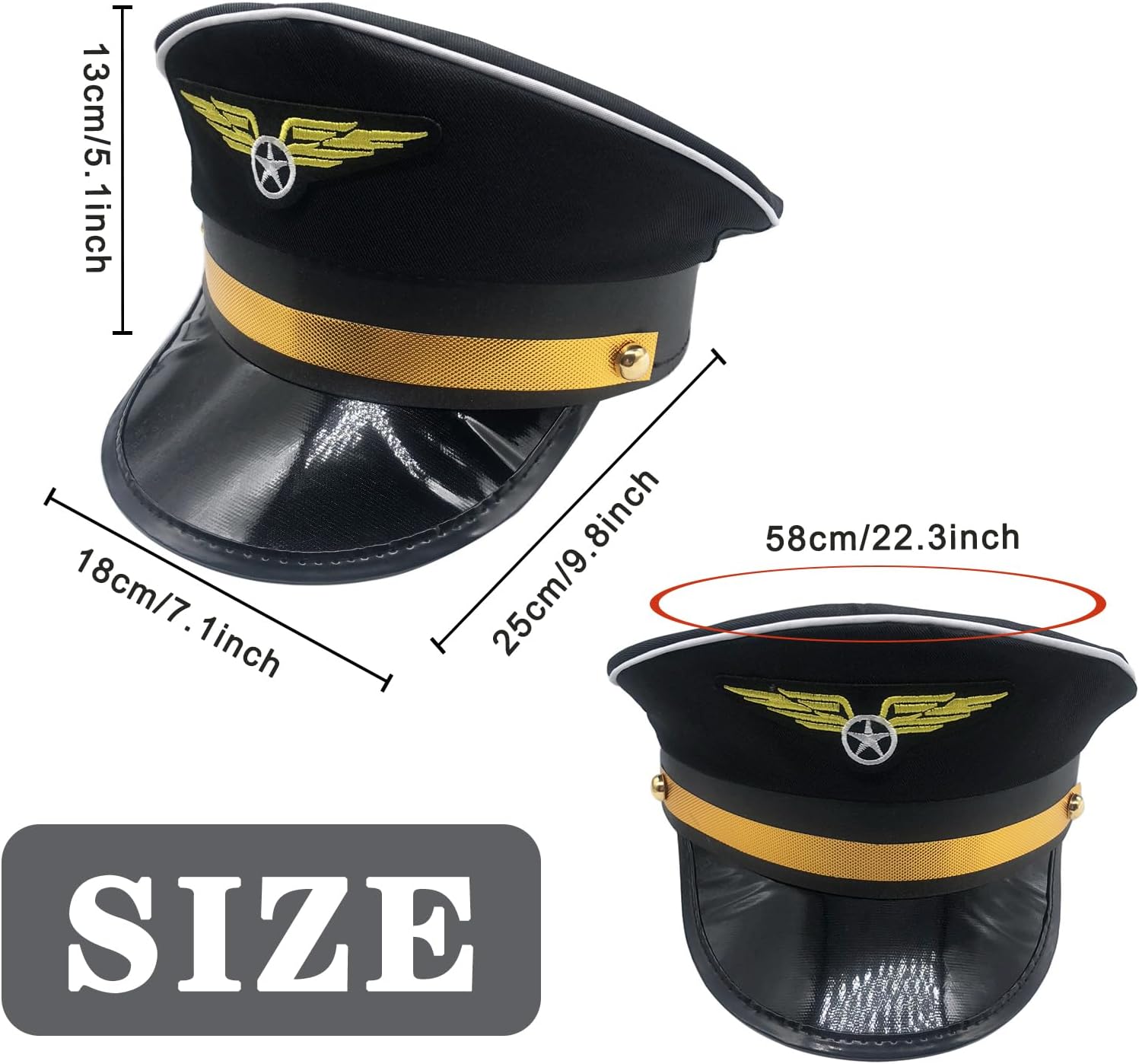 6-Piece Captain Pilot Costume Set