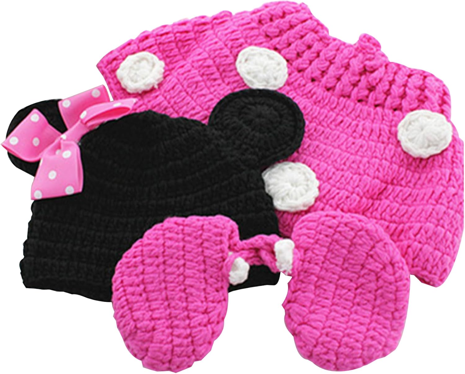 JASTORE PHOTOGRAPHY PROP BABY COSTUME - CUTE CROCHET MICE