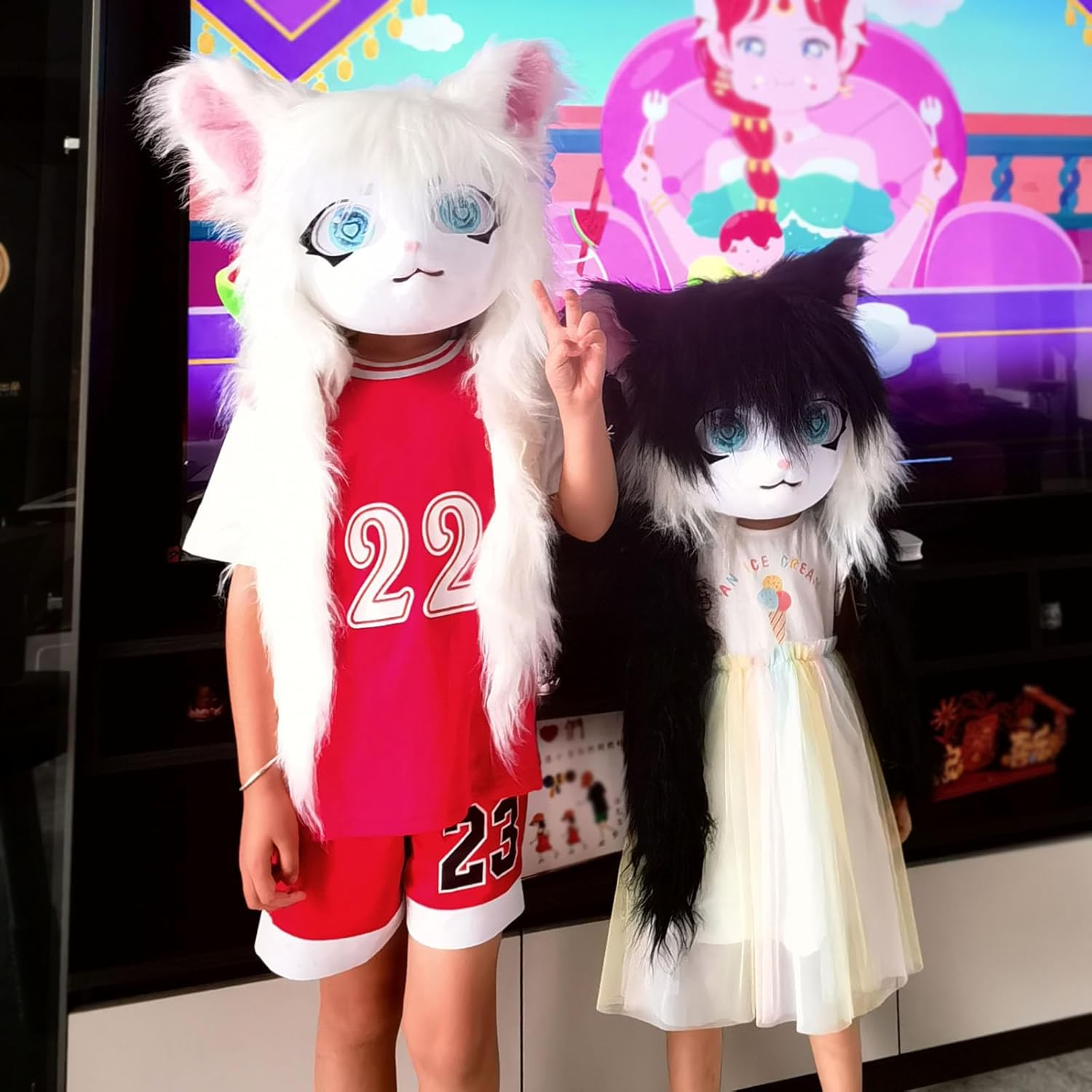 SMILETERNITY Animal Head Cat Fursuit Cut Mask Costume prop