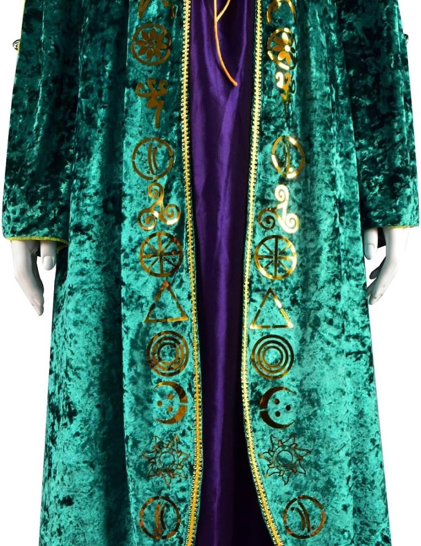 Winifred Sanderson Sisters Costumes Dress with Wig for Halloween Women