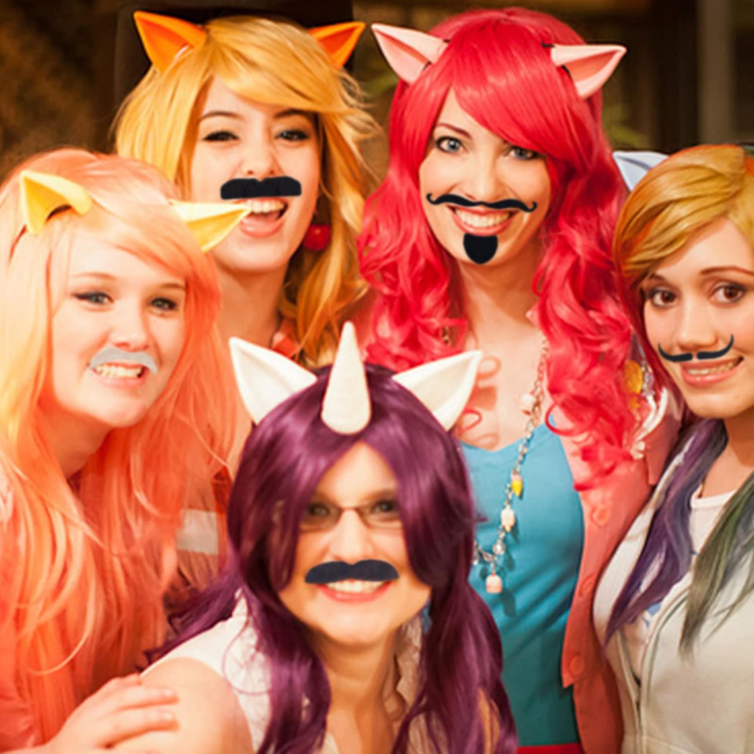 KICNIC 60-Piece Mustache Costumes in 20 Designs