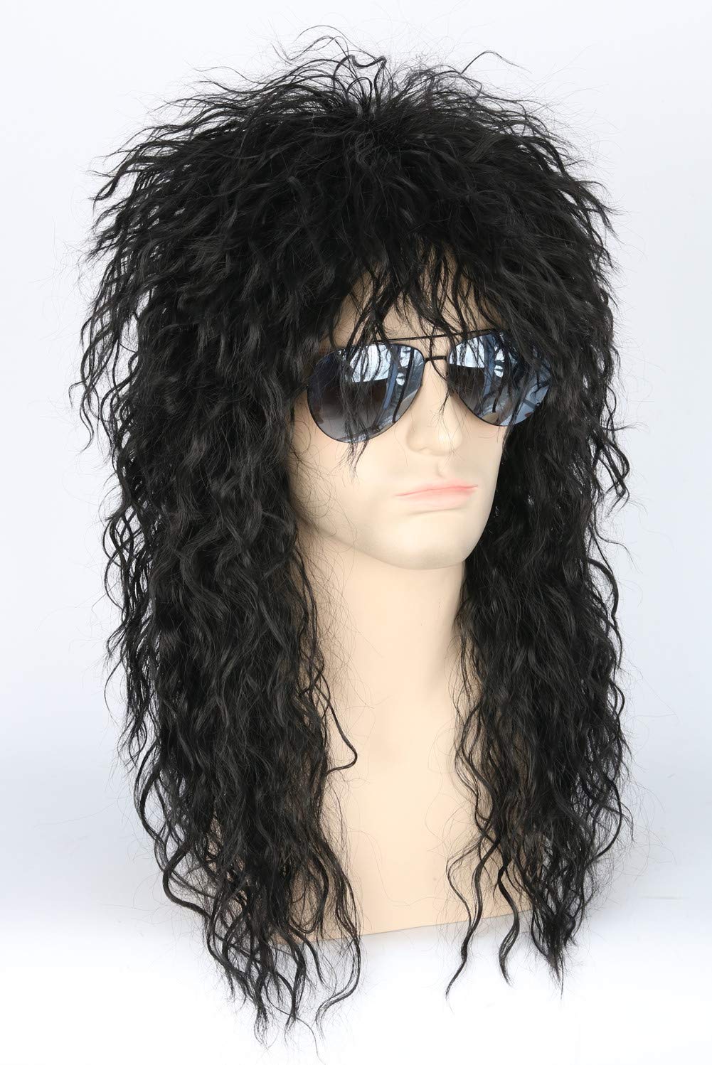 80s Punk Wig Black Mullet for Halloween