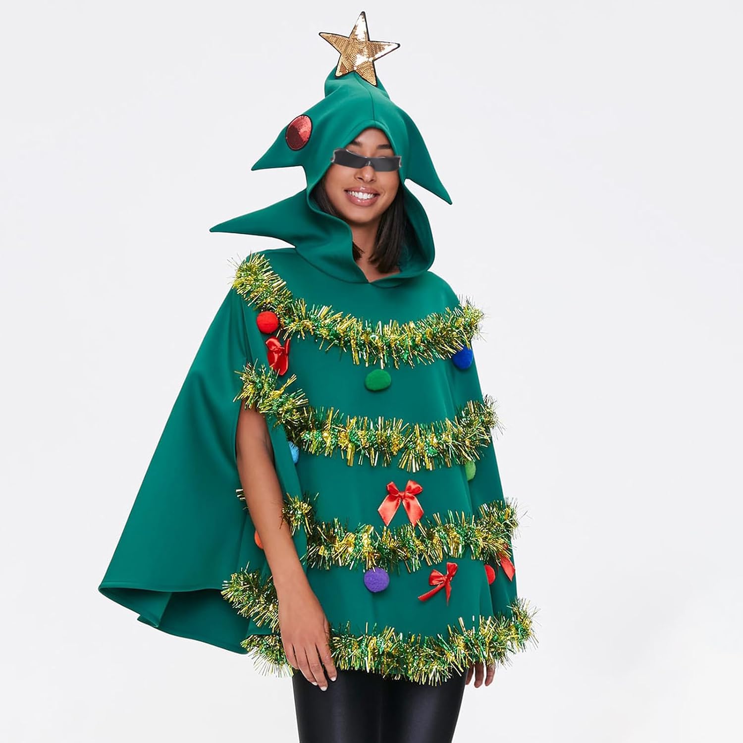 Michellecmm Christmas Tree Poncho Costume Women