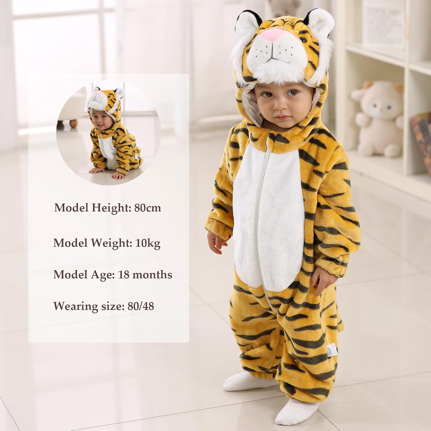 Tonwhar Kids Tiger Dinosaur Animal Fancy Dress Costume