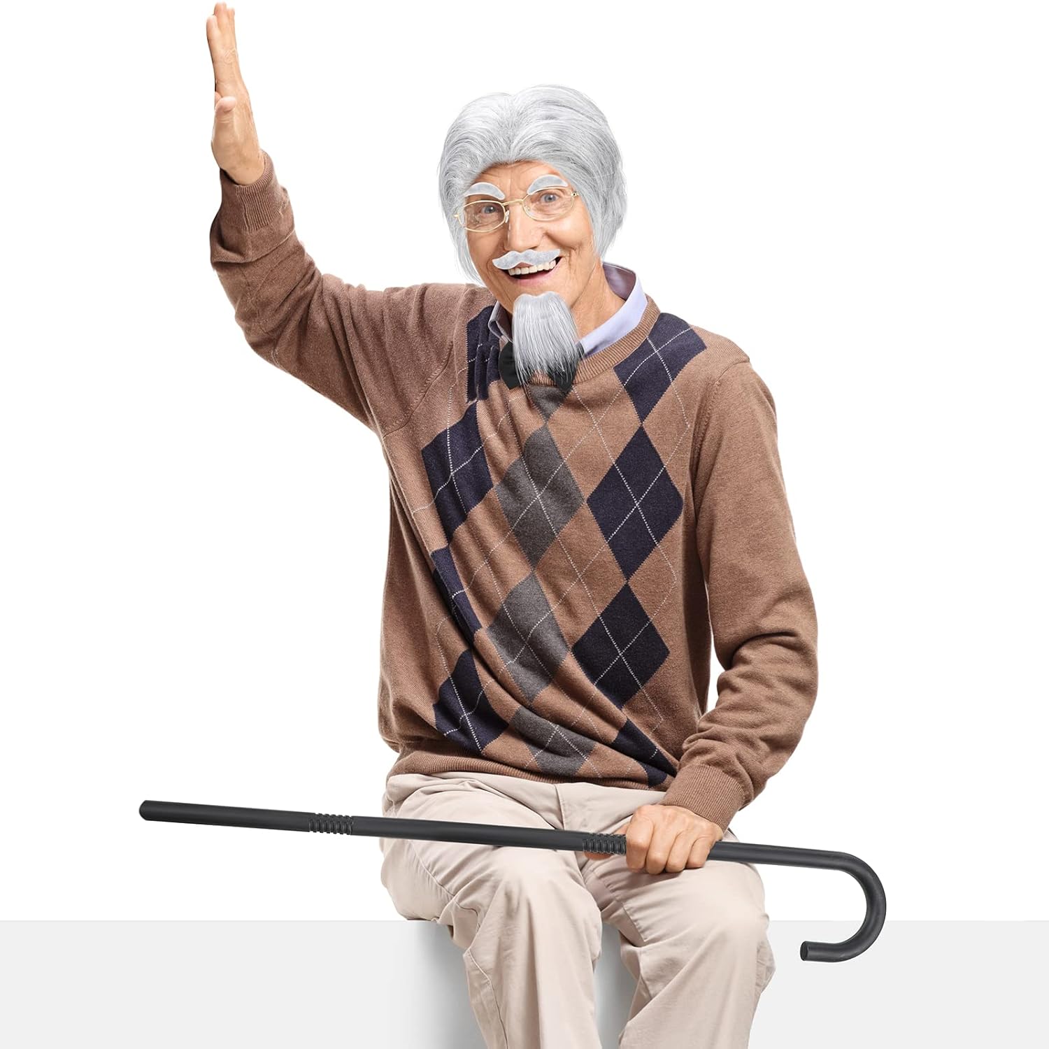 Quick-ship Grandpa Old Man Wig Set for Perfect Grandpa Look
