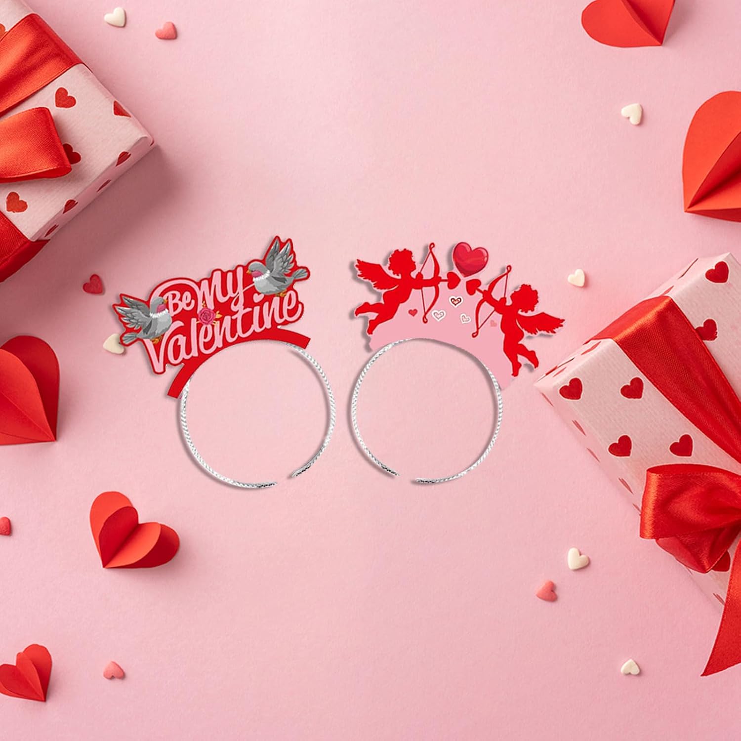 Comelodiant 6PCS Valentines Day Headbands - Perfect for Parties More