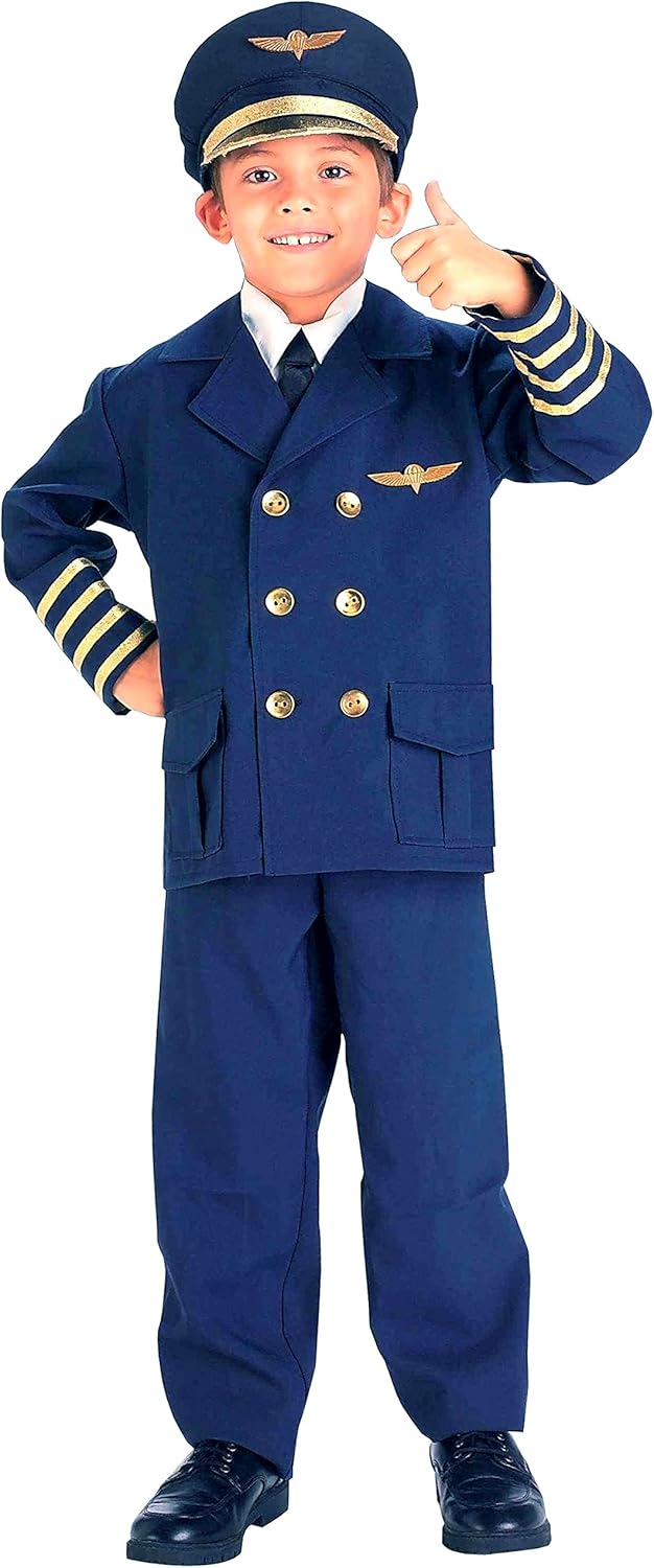 Forum Novelties Glow-in-the-Night Airplane Pilot Costume Blue