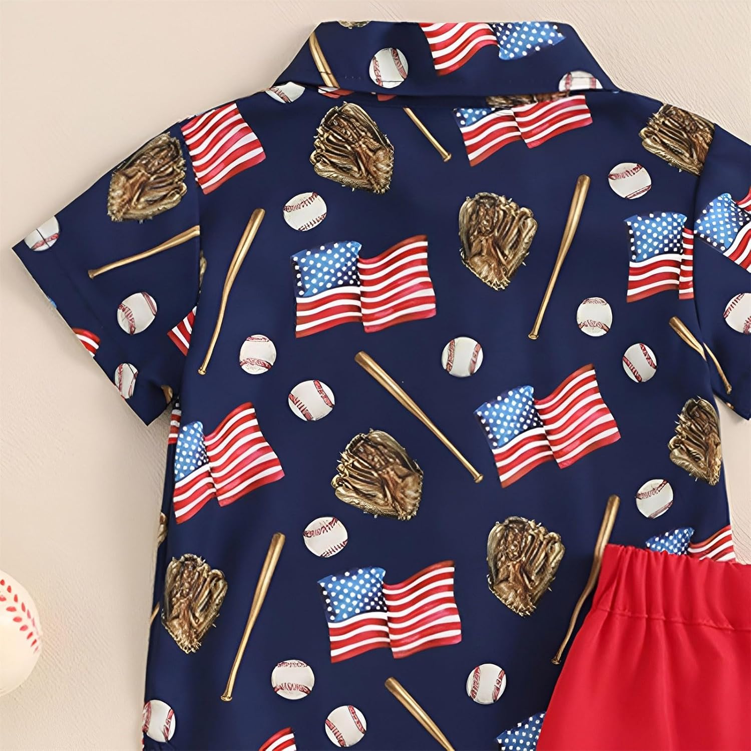 Checkered Baseball Summer T-Shirt 2Pcs for Baby Boys Girls