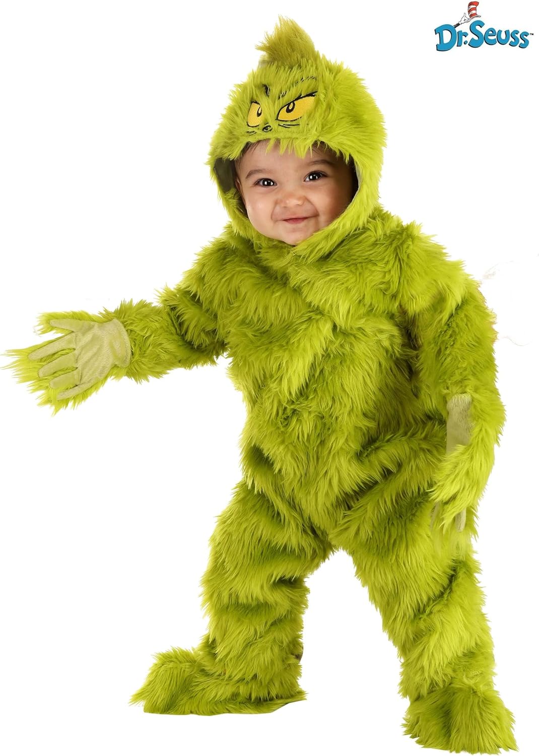 Fun Grinch jumpsuit costume for babies