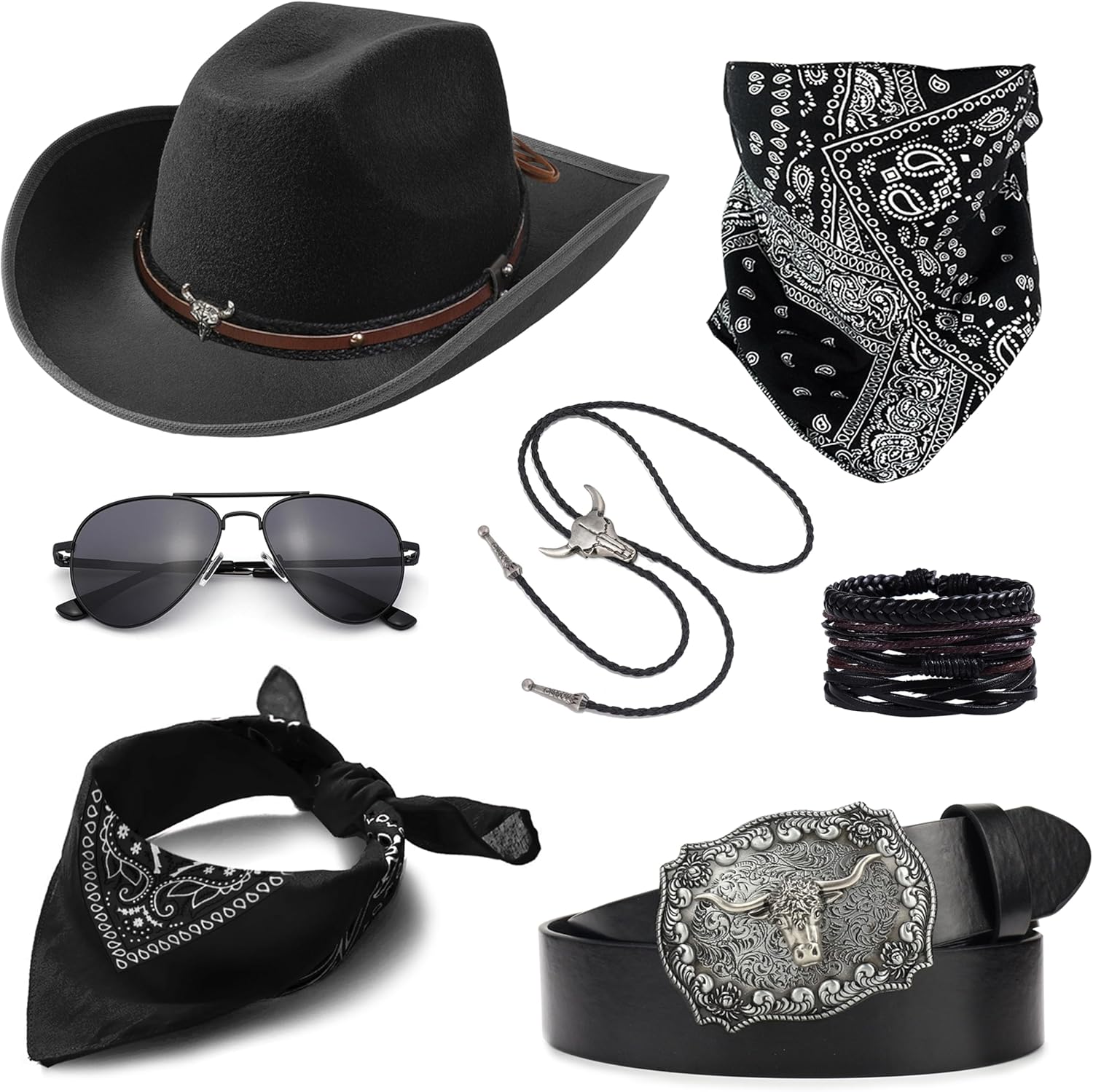 EIELO Western Cowboy Costume Set for Men Women
