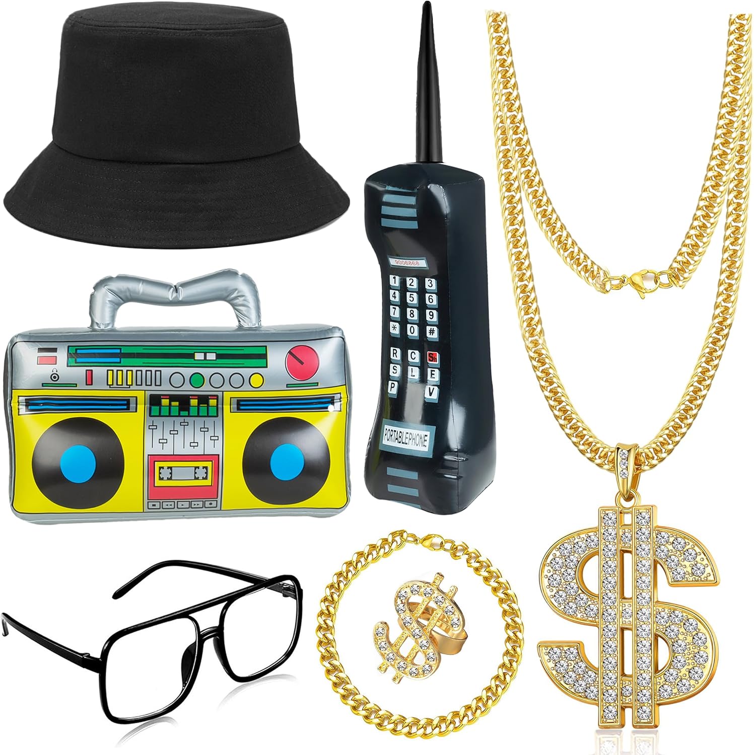 80s Hip Hop Rapper lynx Accessories Set Perfect for Costumes Fashion